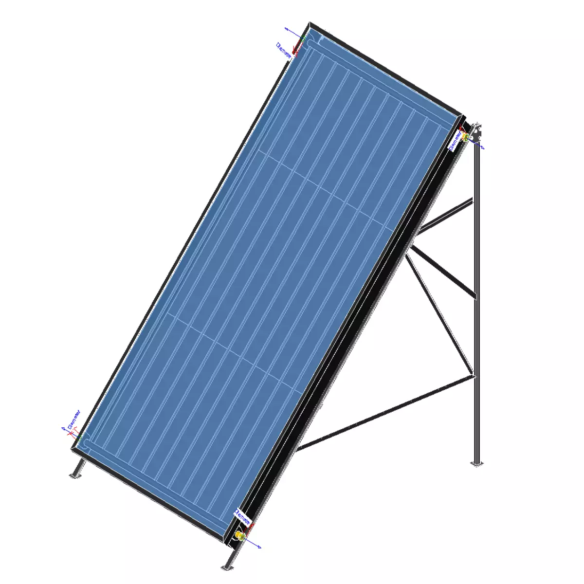 Solar Panel Flat Plate Collector 3D print model_0