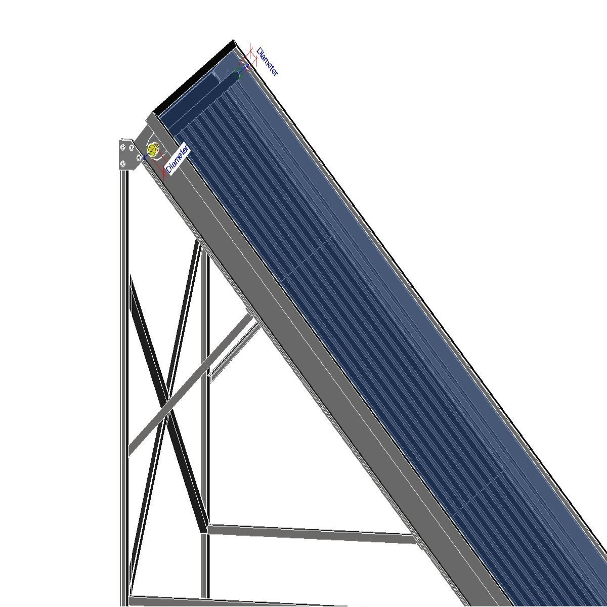 Solar Panel Flat Plate Collector 3D print model_3