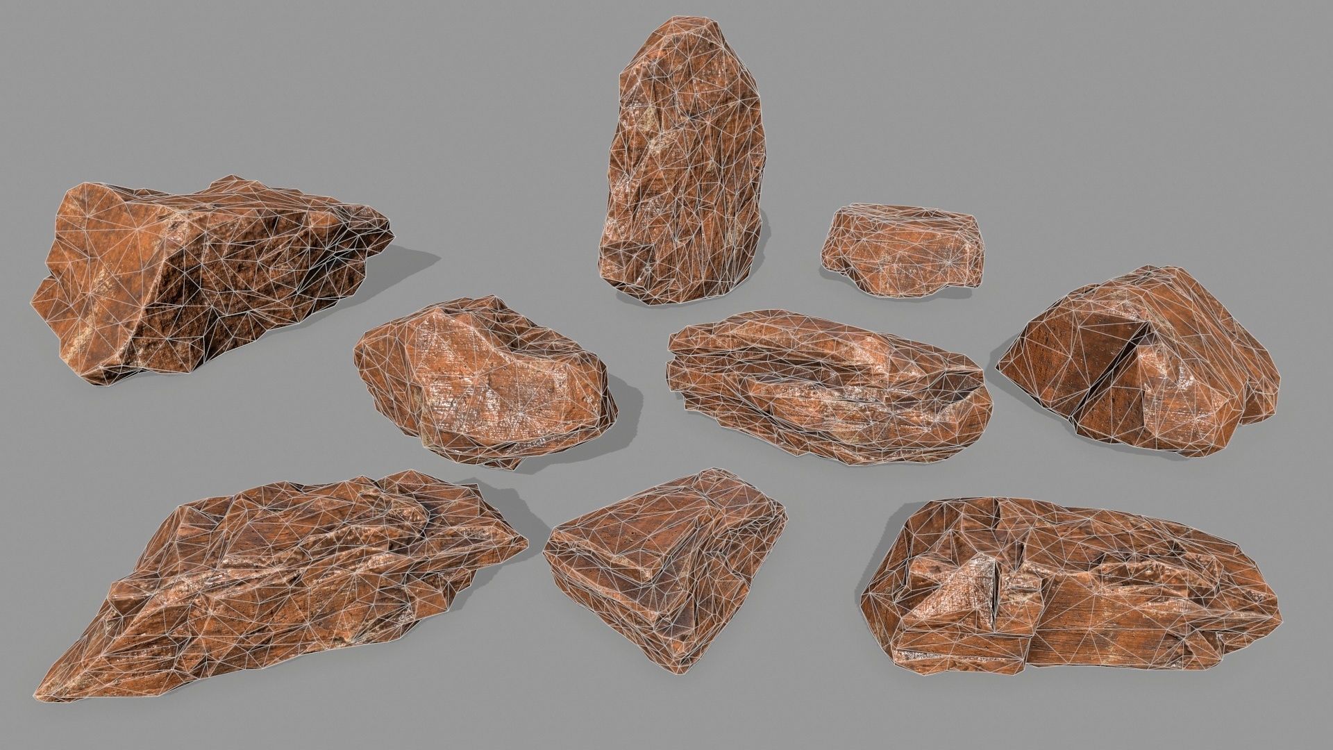 desert rock Low-poly 3D model_16