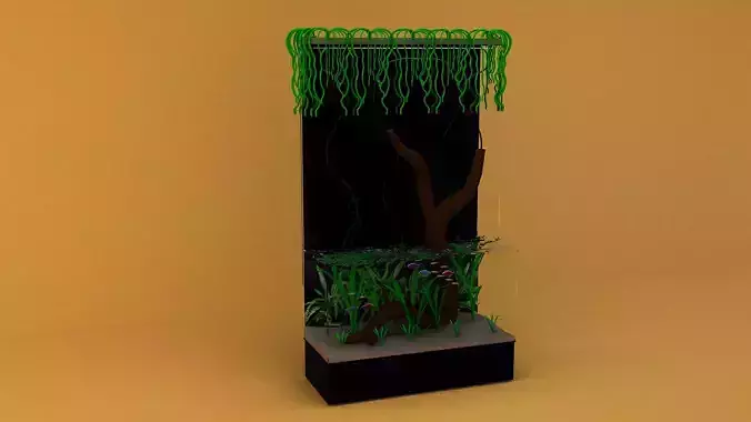 aquarium and glofish Low-poly 3D model