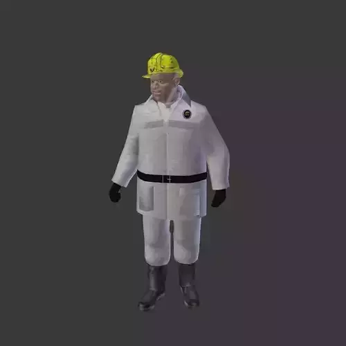 Low Poly workers man model
