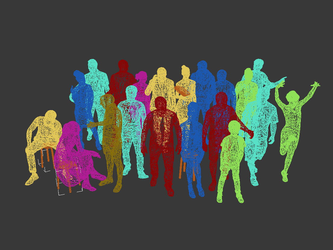 20x LOW POLY CASUAL VOL02 PEOPLE SUMMER CROWD SITTING CHARACTERS Low-poly 3D model_14