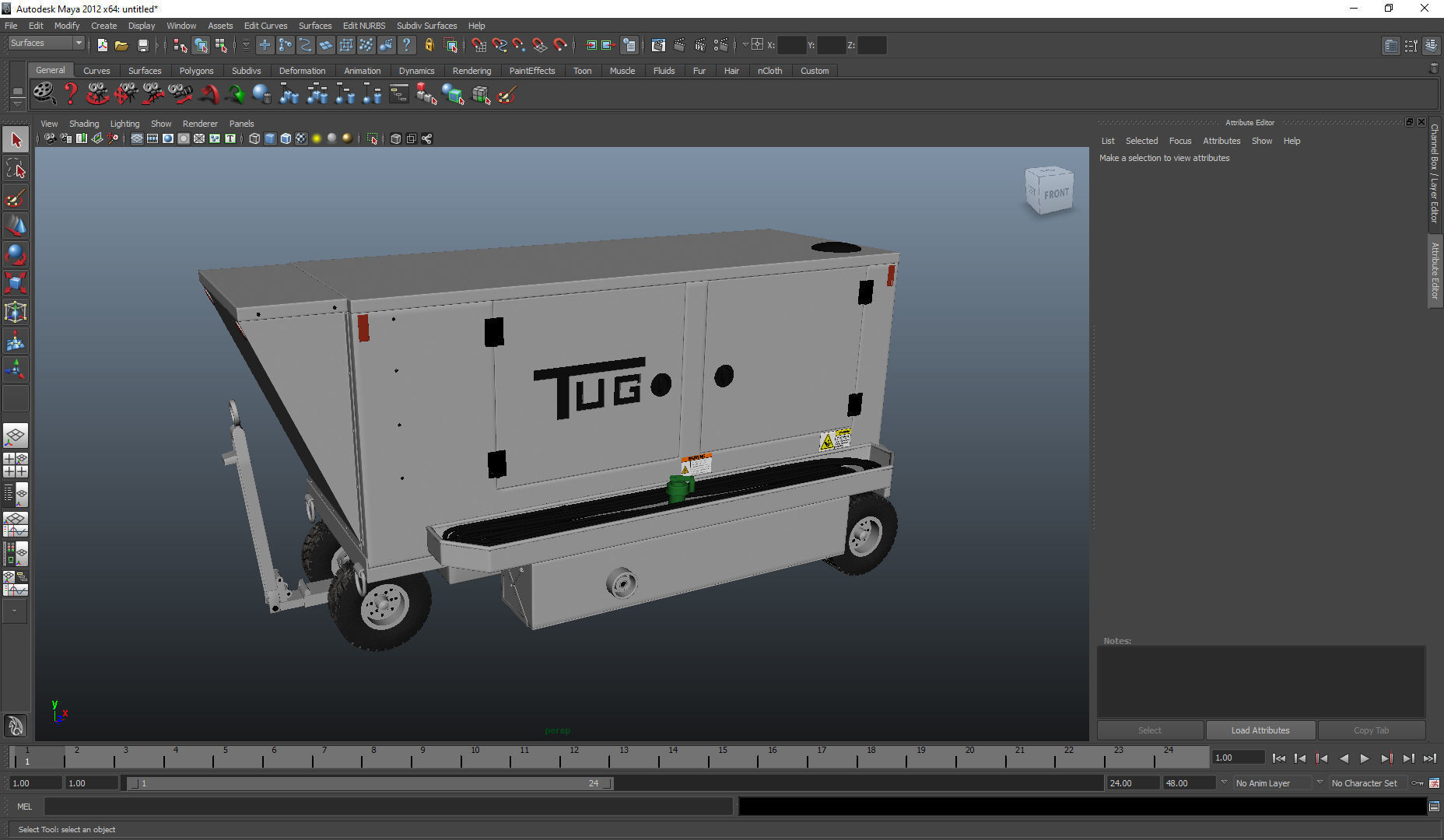 TUG Ground Powered Unit 28V Magnum 3D model_3