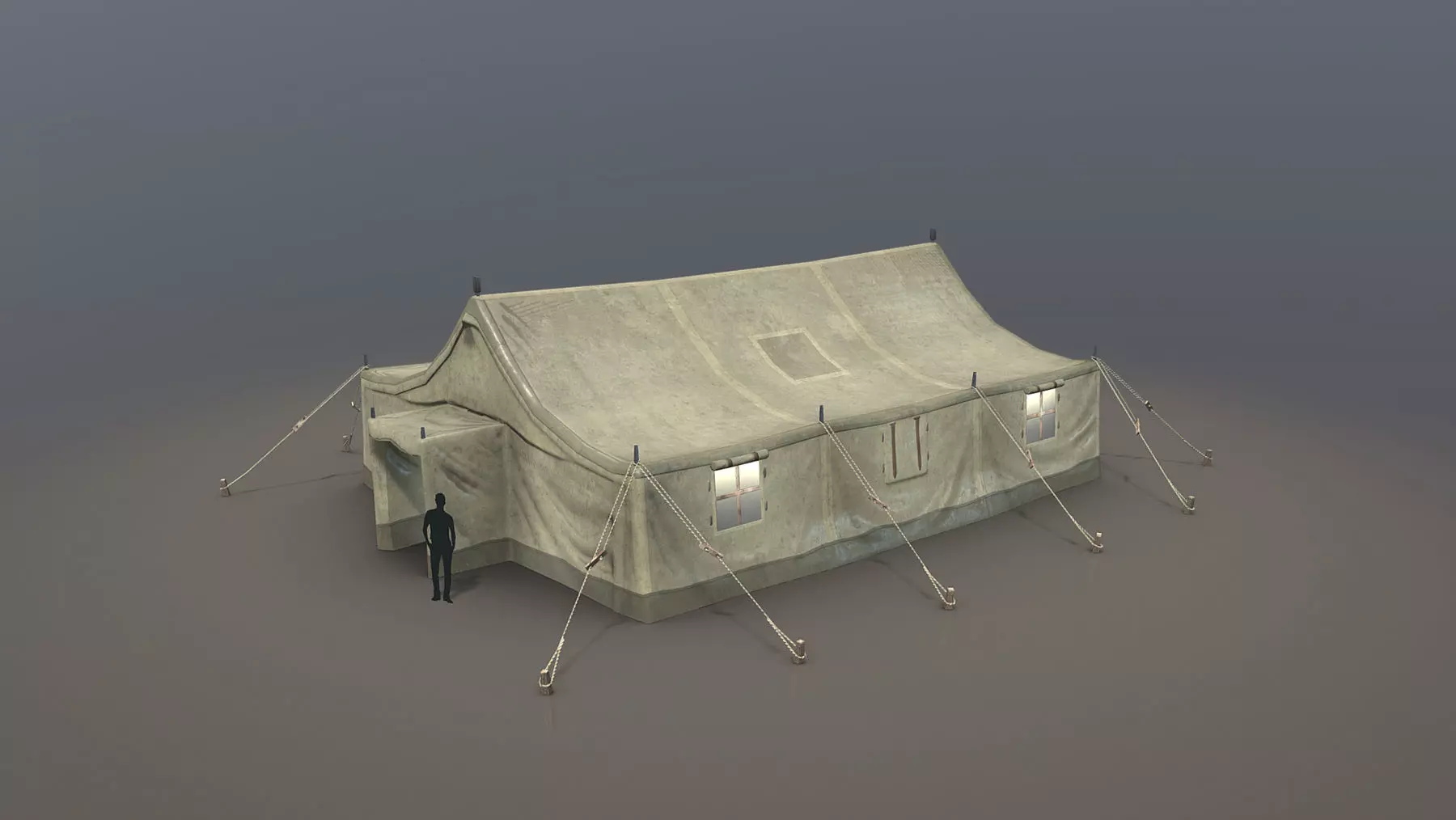 Military Tent 01 Desert Low-poly 3D model