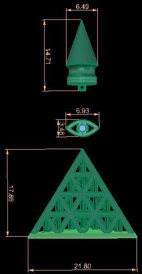 Maskot locket Pyramid 3D print model_2