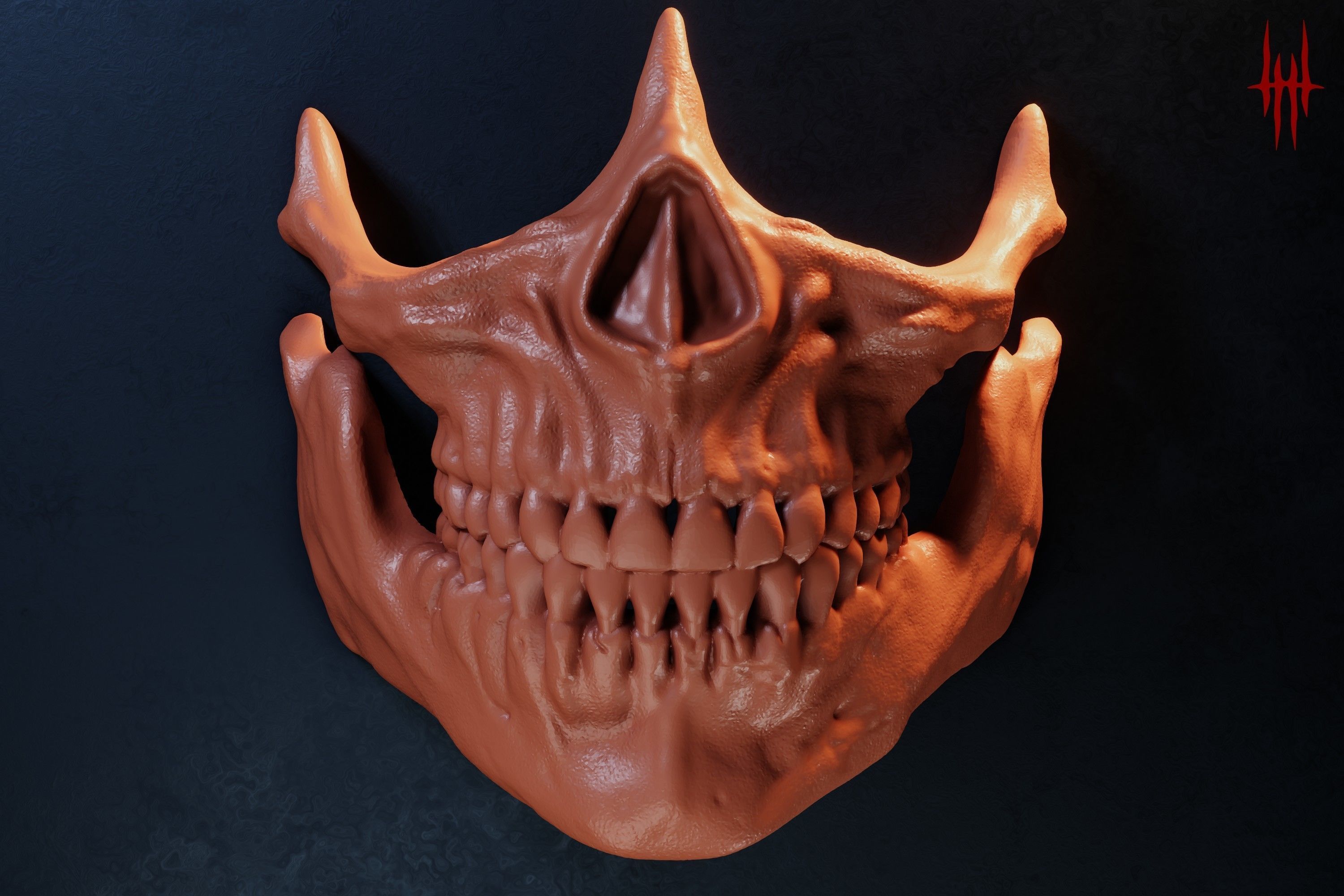 Golden Skull Mask - Inspired by Higgs from Death Stranding 3D print model_9
