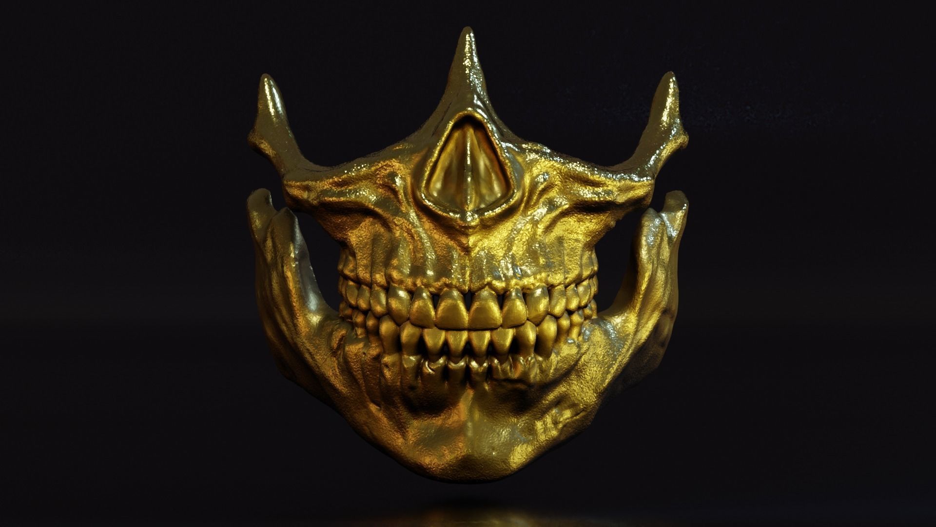 Golden Skull Mask - Inspired by Higgs from Death Stranding 3D print model_15