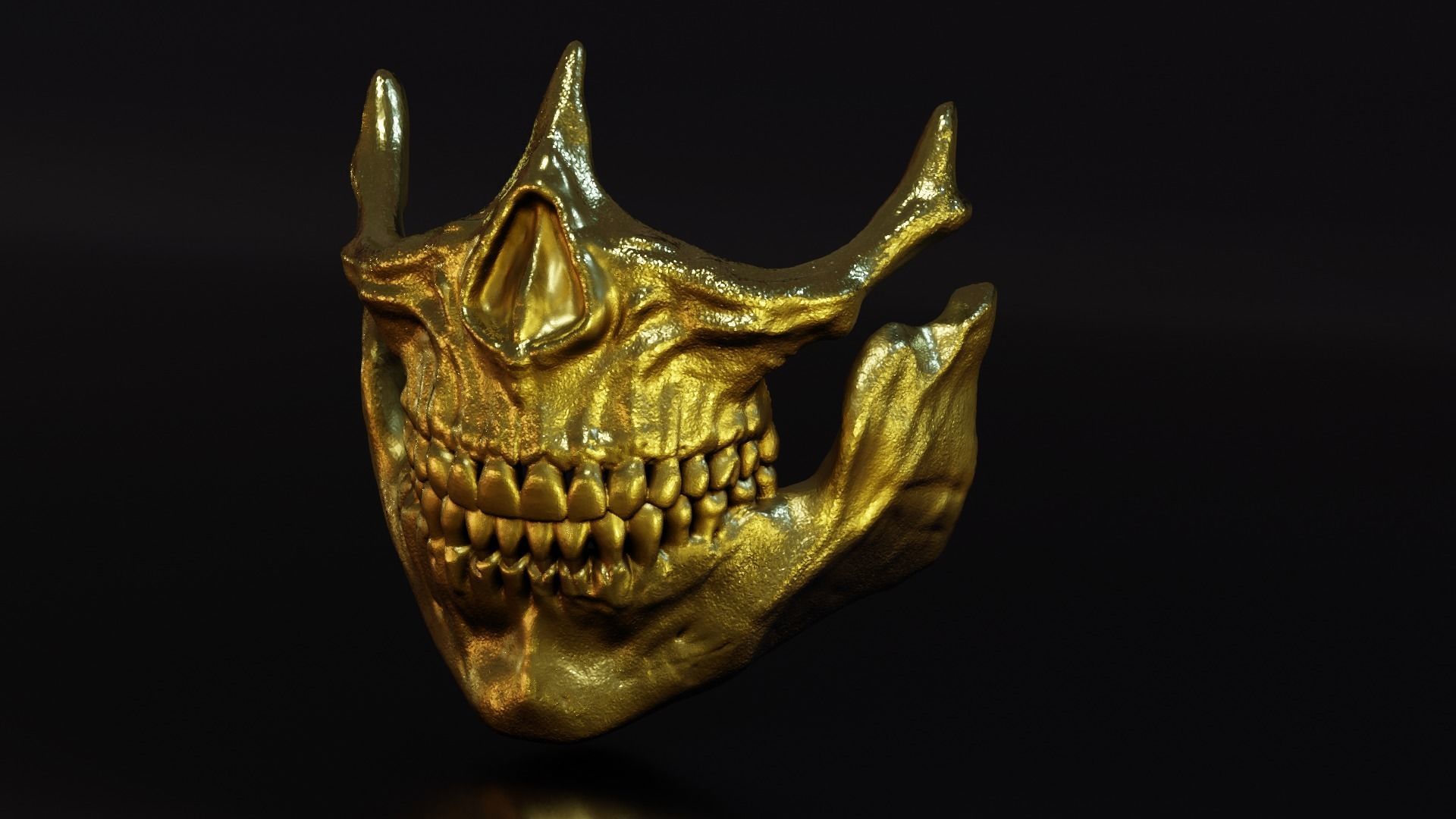 Golden Skull Mask - Inspired by Higgs from Death Stranding 3D print model_12