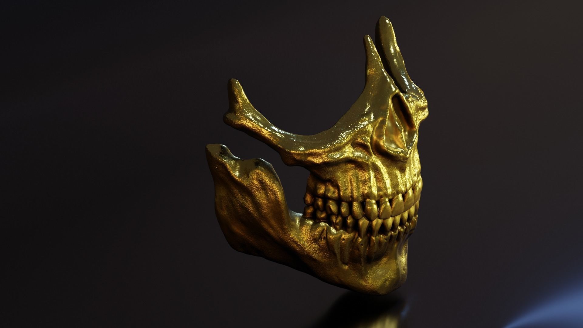 Golden Skull Mask - Inspired by Higgs from Death Stranding 3D print model_16