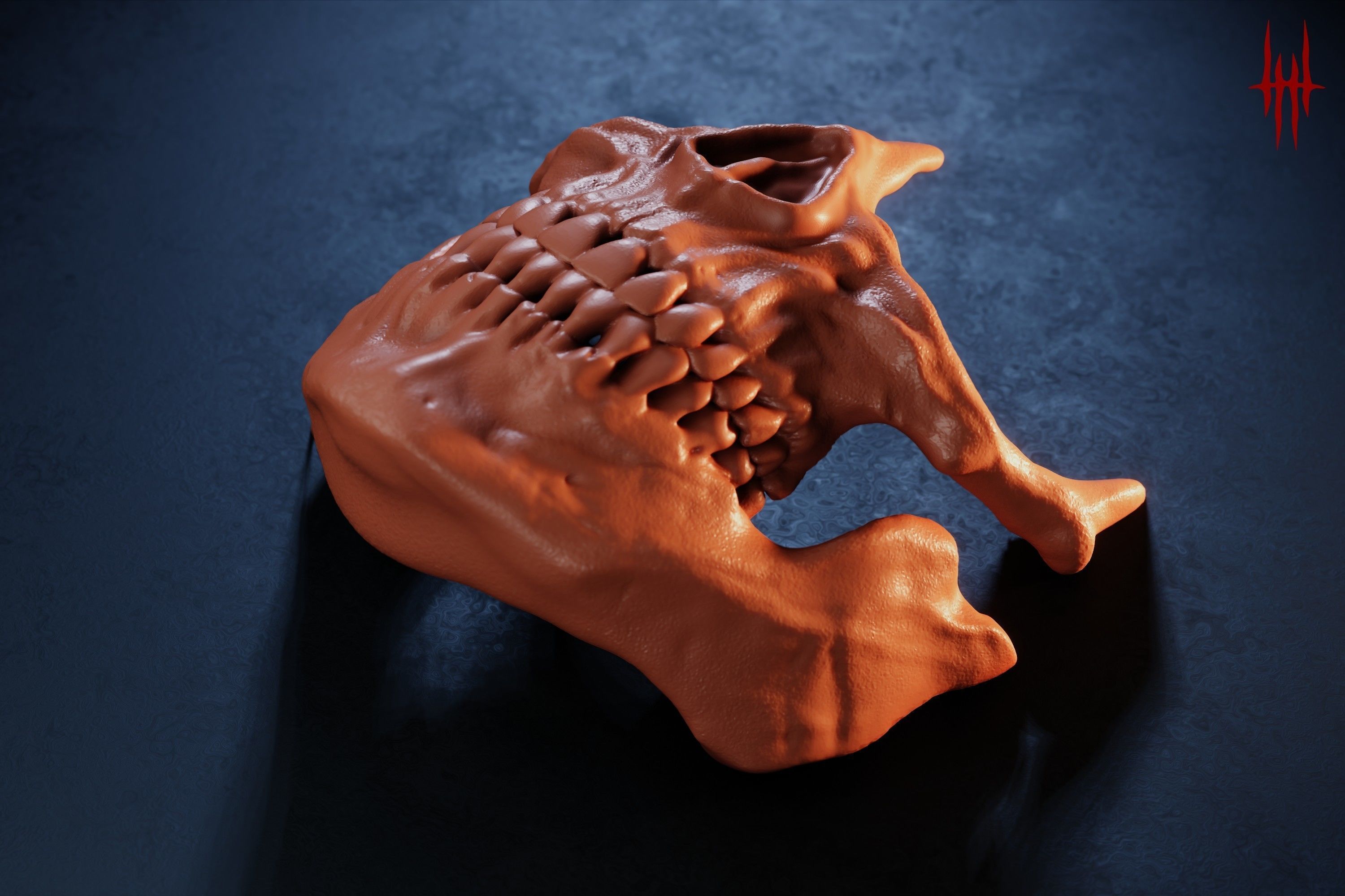 Golden Skull Mask - Inspired by Higgs from Death Stranding 3D print model_4