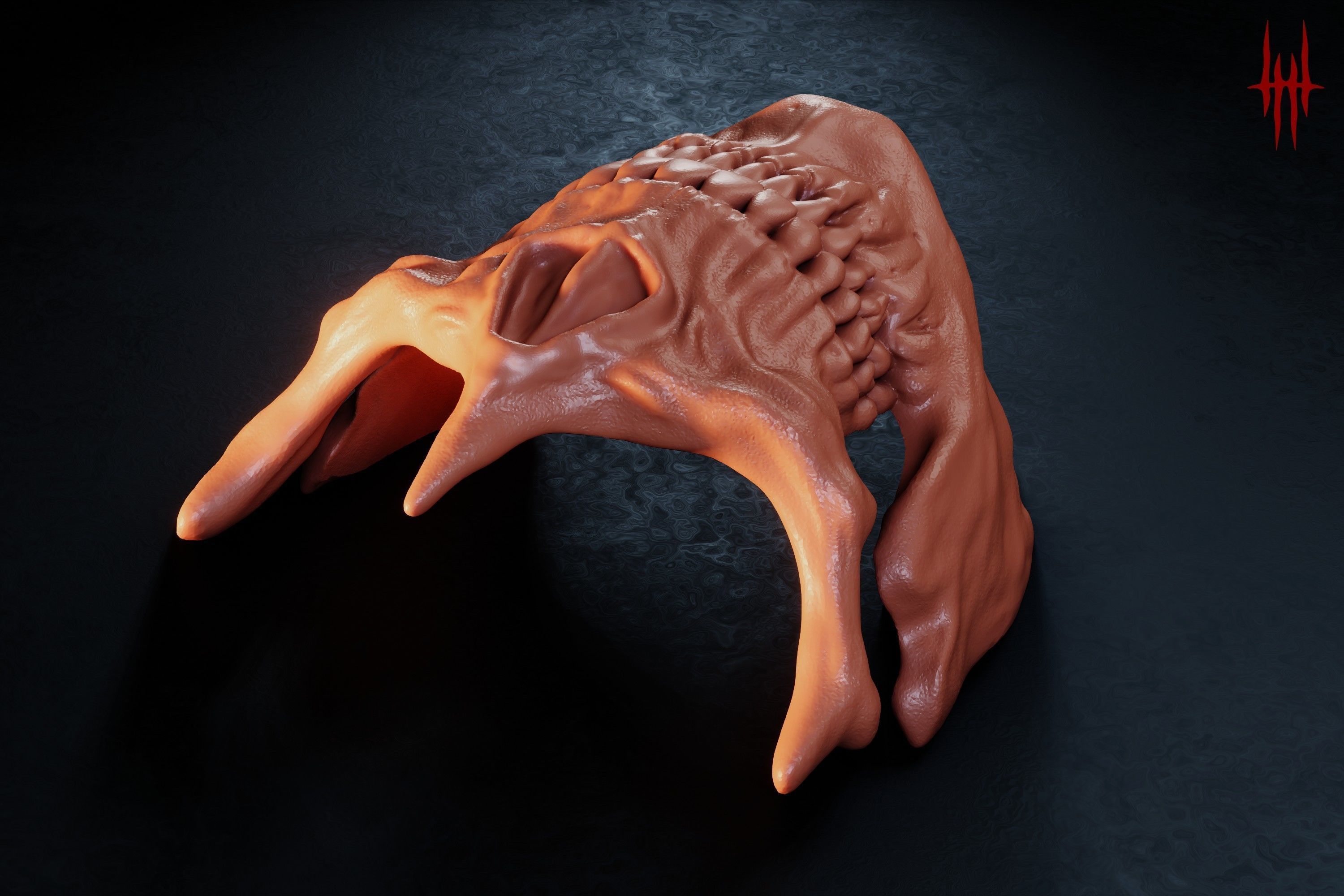 Golden Skull Mask - Inspired by Higgs from Death Stranding 3D print model_3