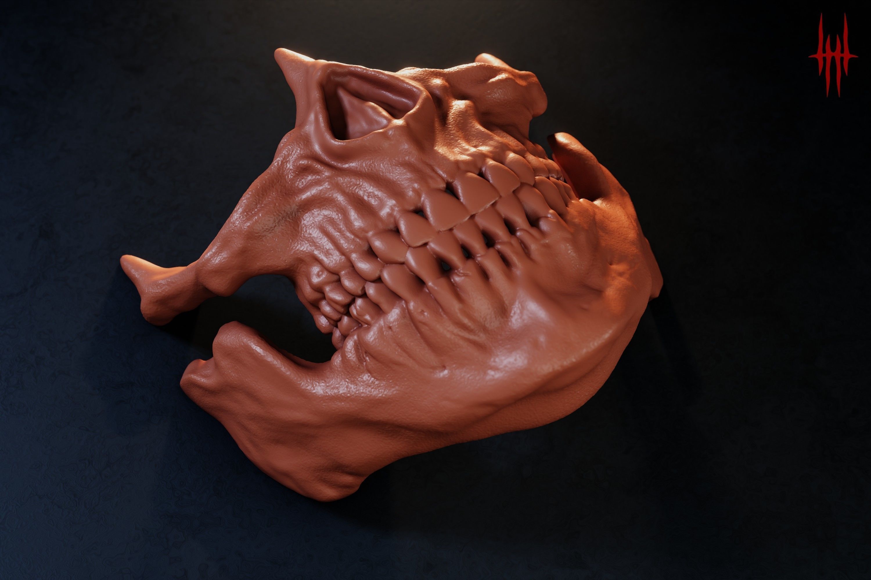 Golden Skull Mask - Inspired by Higgs from Death Stranding 3D print model_5