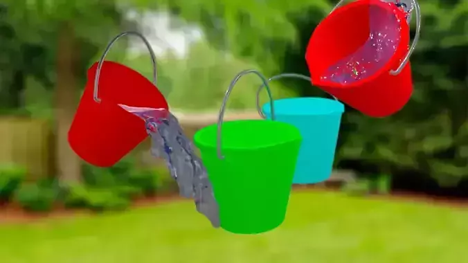 Plastic Bucket Low-poly 3D model