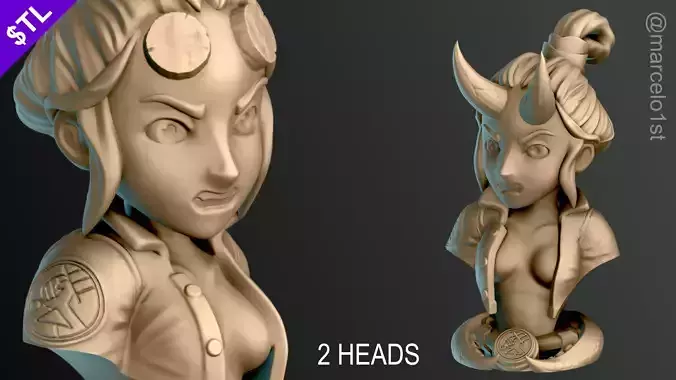 Hellgirl Bust Statue - Mignola 3D print model