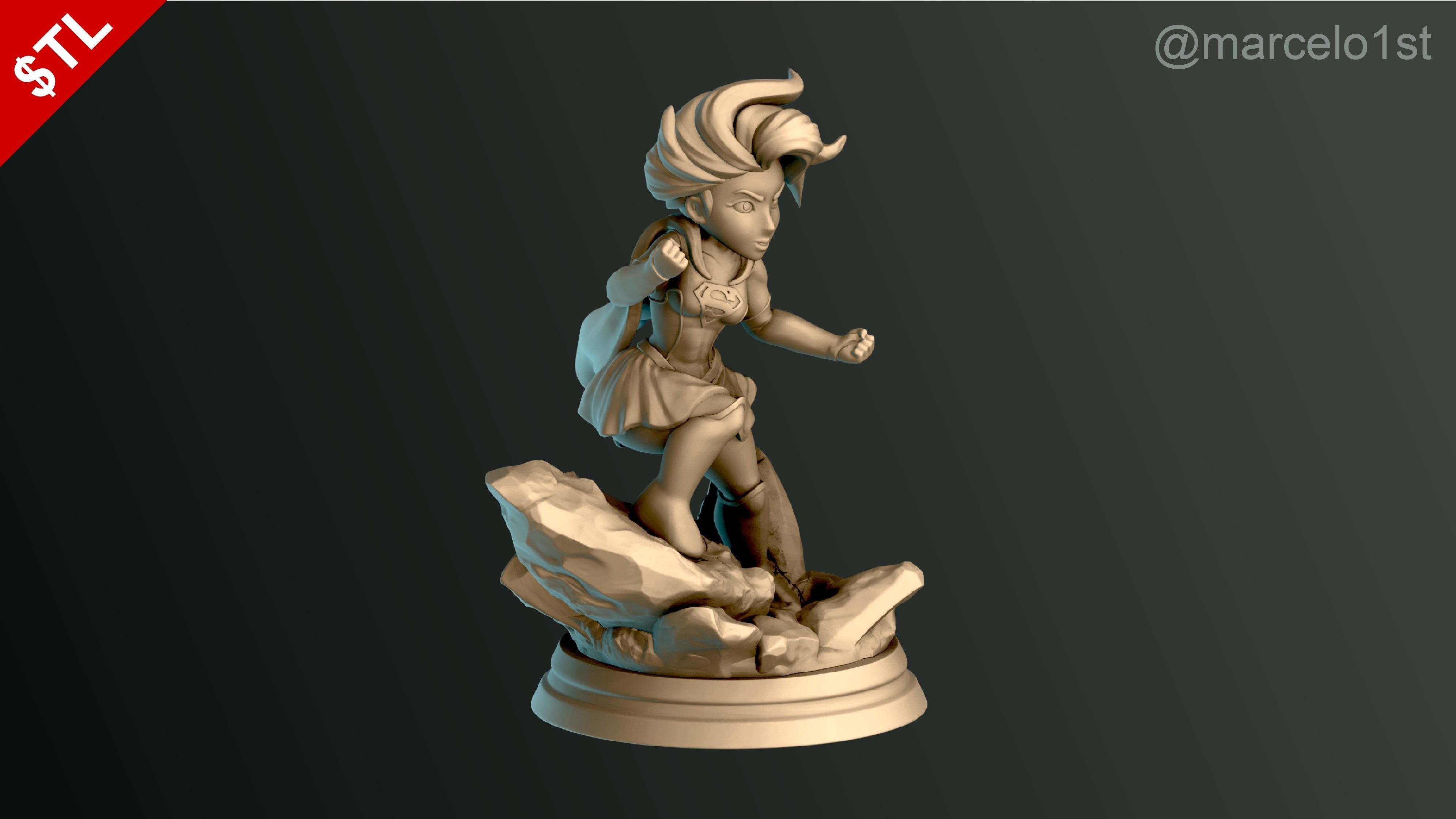 Supergirl Kara Zor-El Statue 3D print model_19