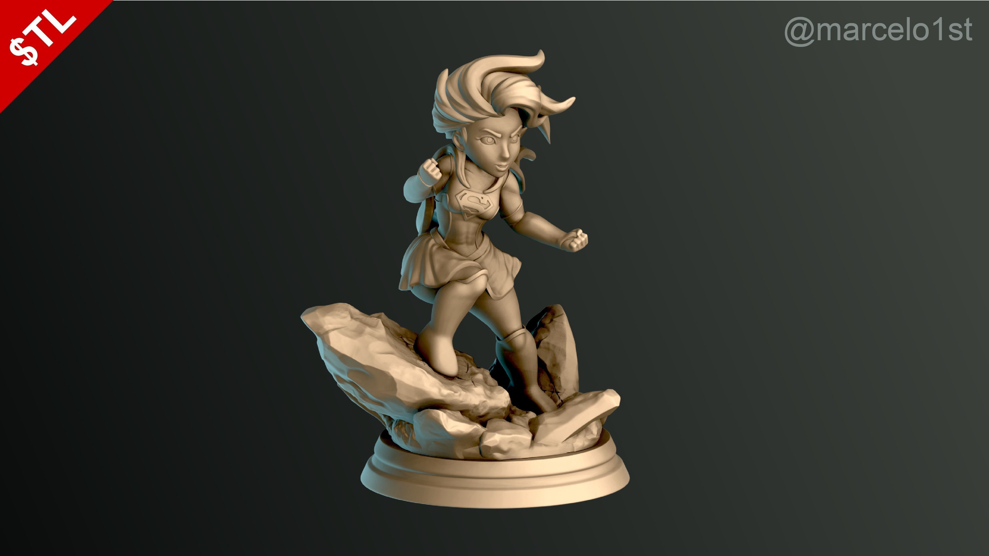 Supergirl Kara Zor-El Statue 3D print model_20