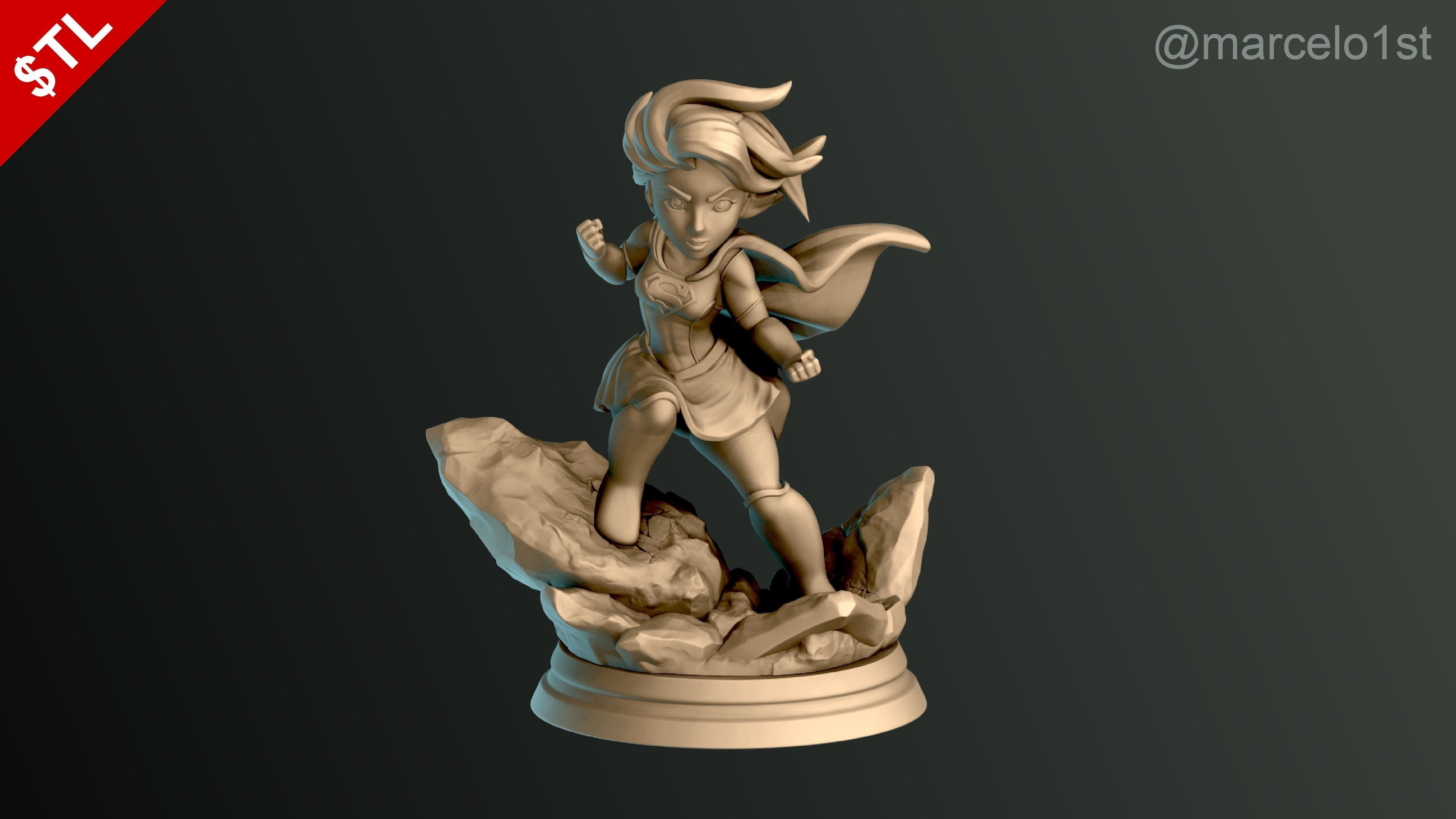 Supergirl Kara Zor-El Statue 3D print model_6