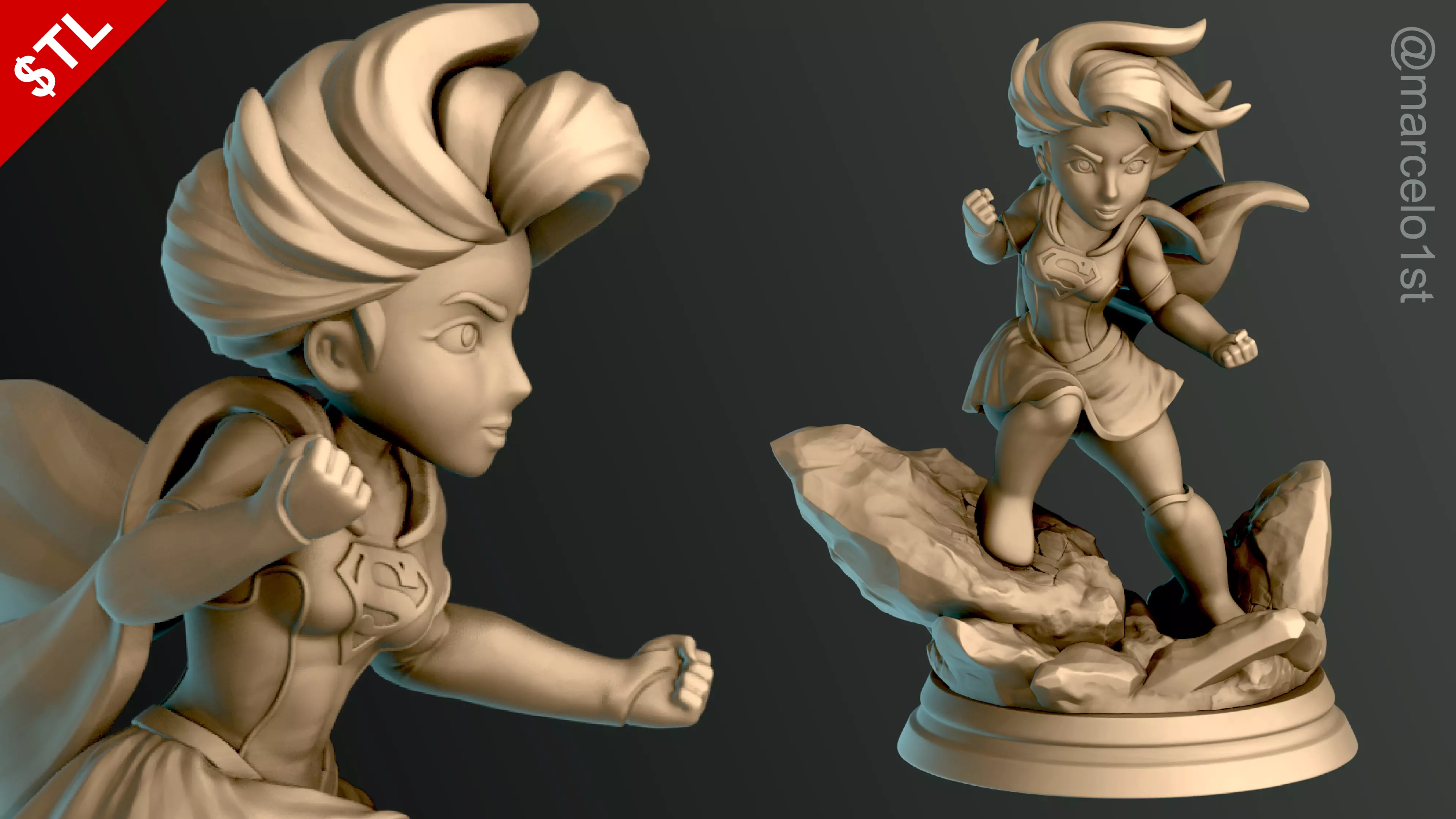 Supergirl Kara Zor-El Statue 3D print model_0