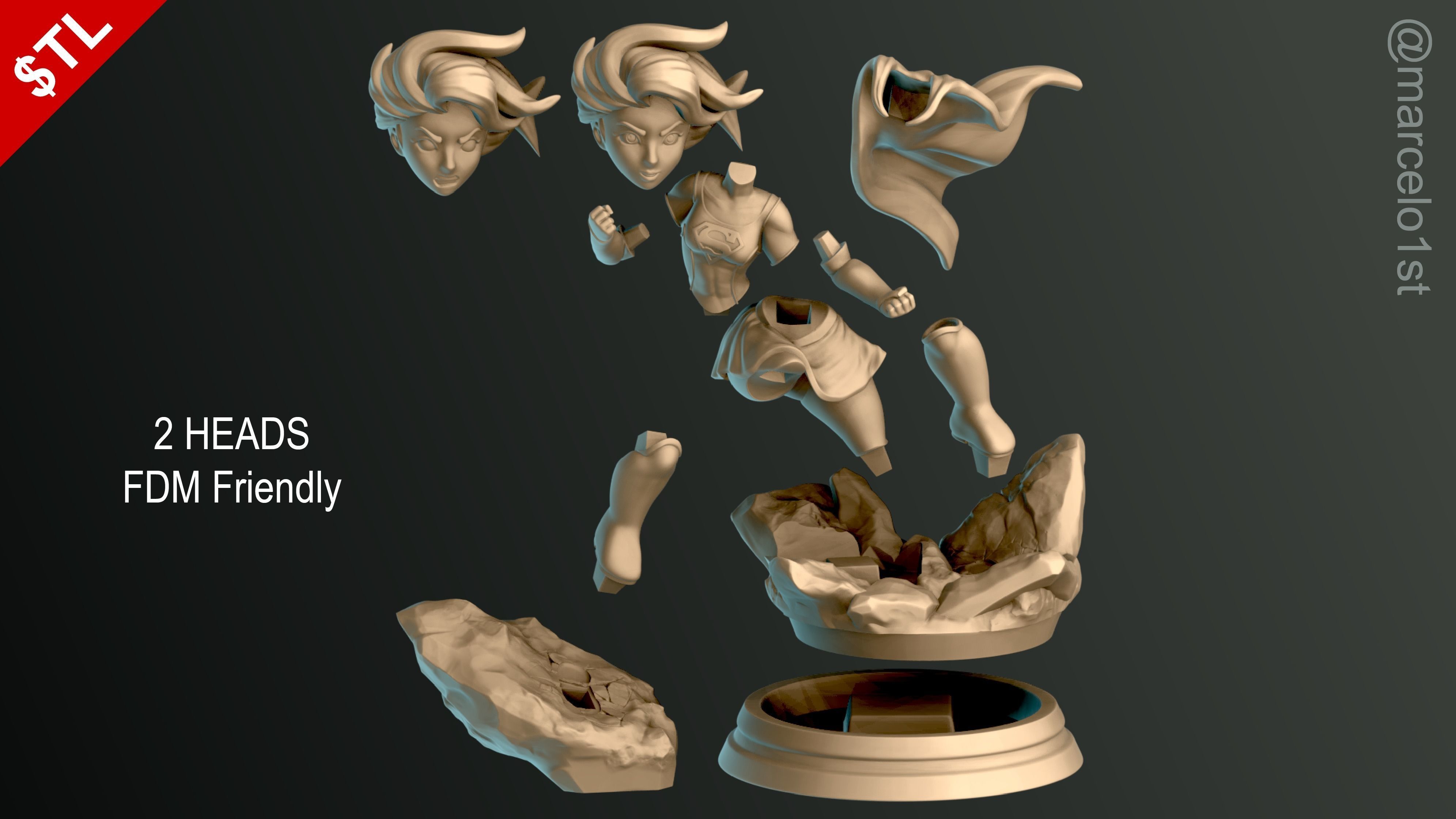 Supergirl Kara Zor-El Statue 3D print model_1