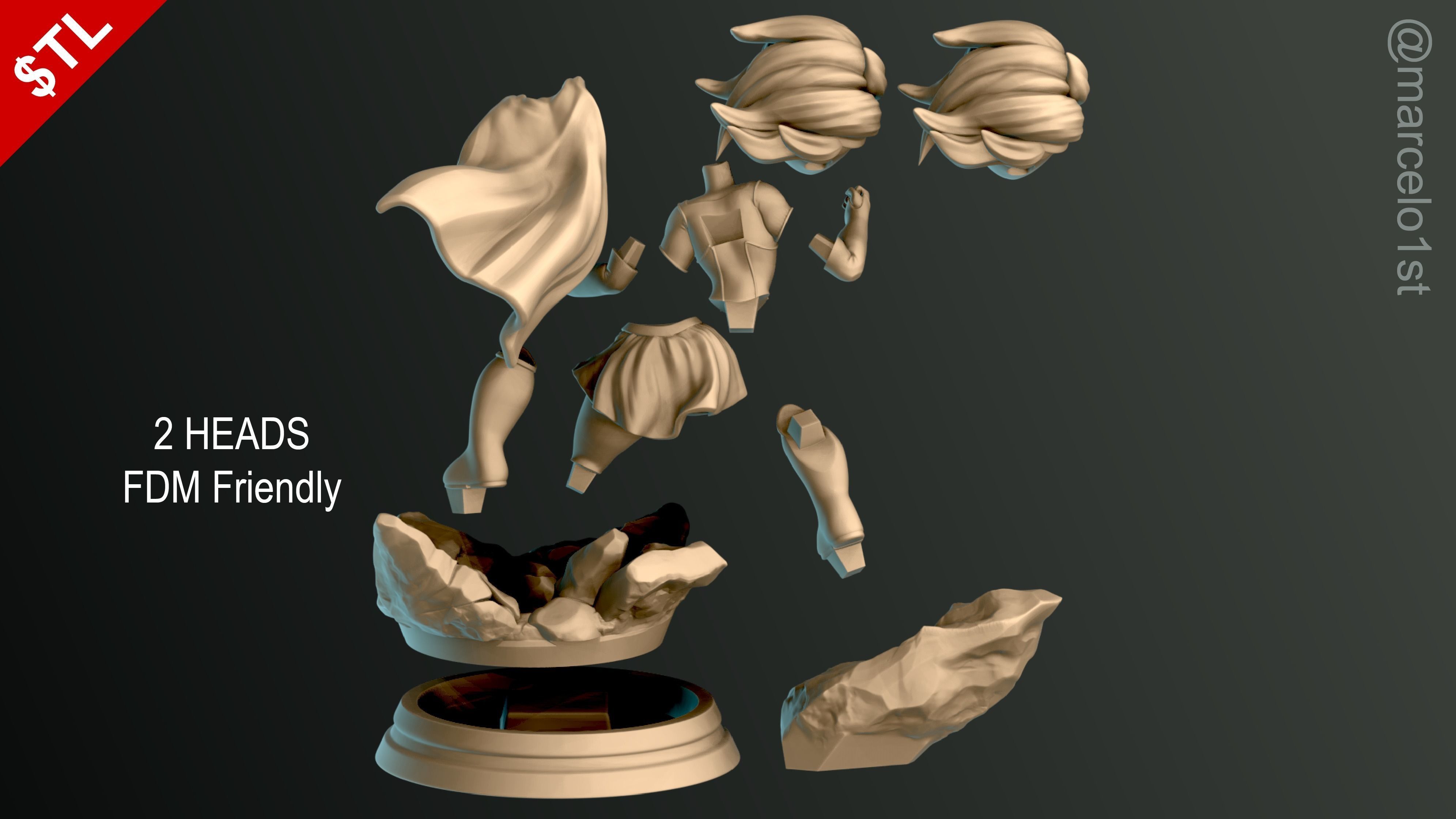 Supergirl Kara Zor-El Statue 3D print model_2