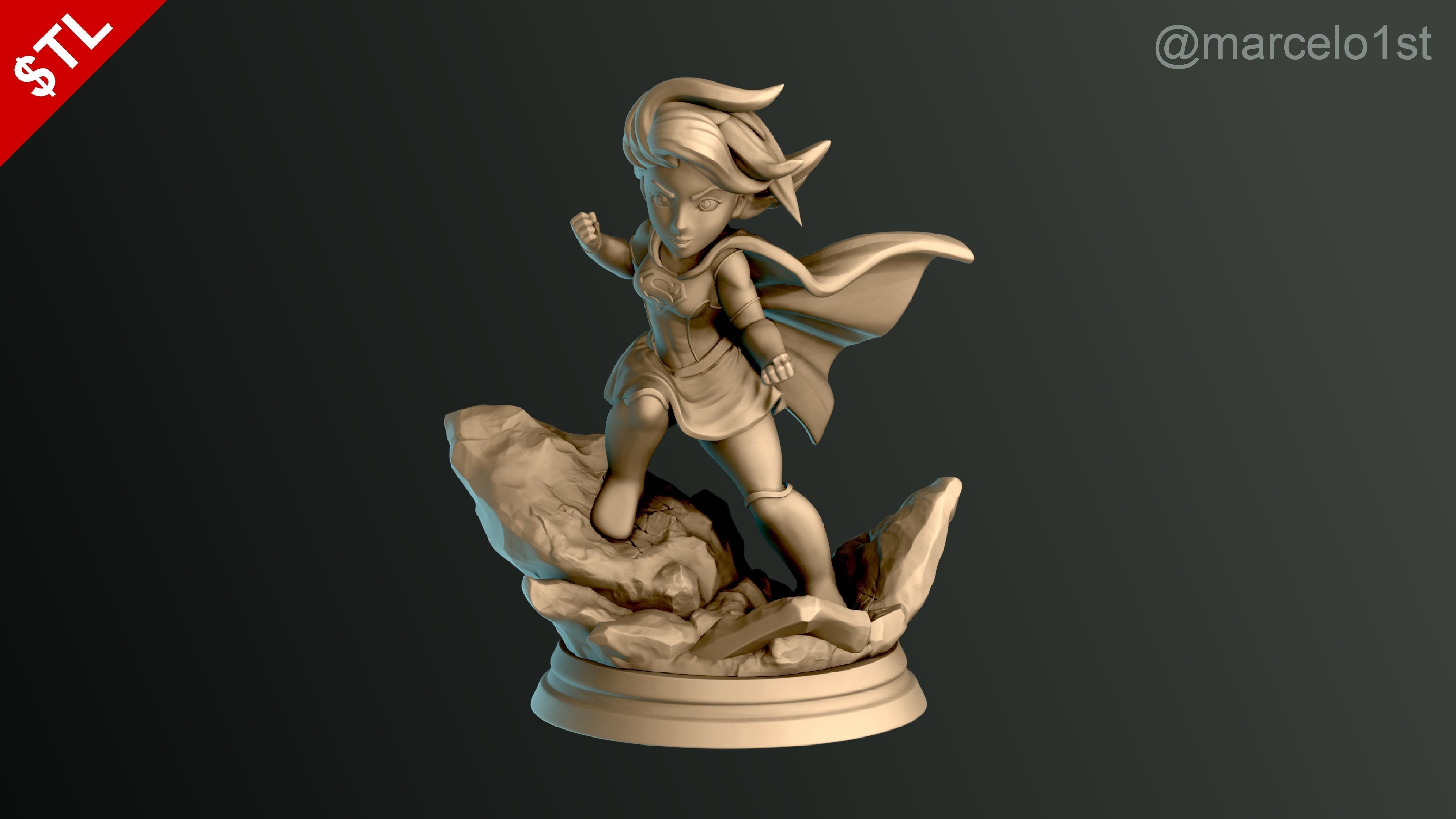 Supergirl Kara Zor-El Statue 3D print model_7