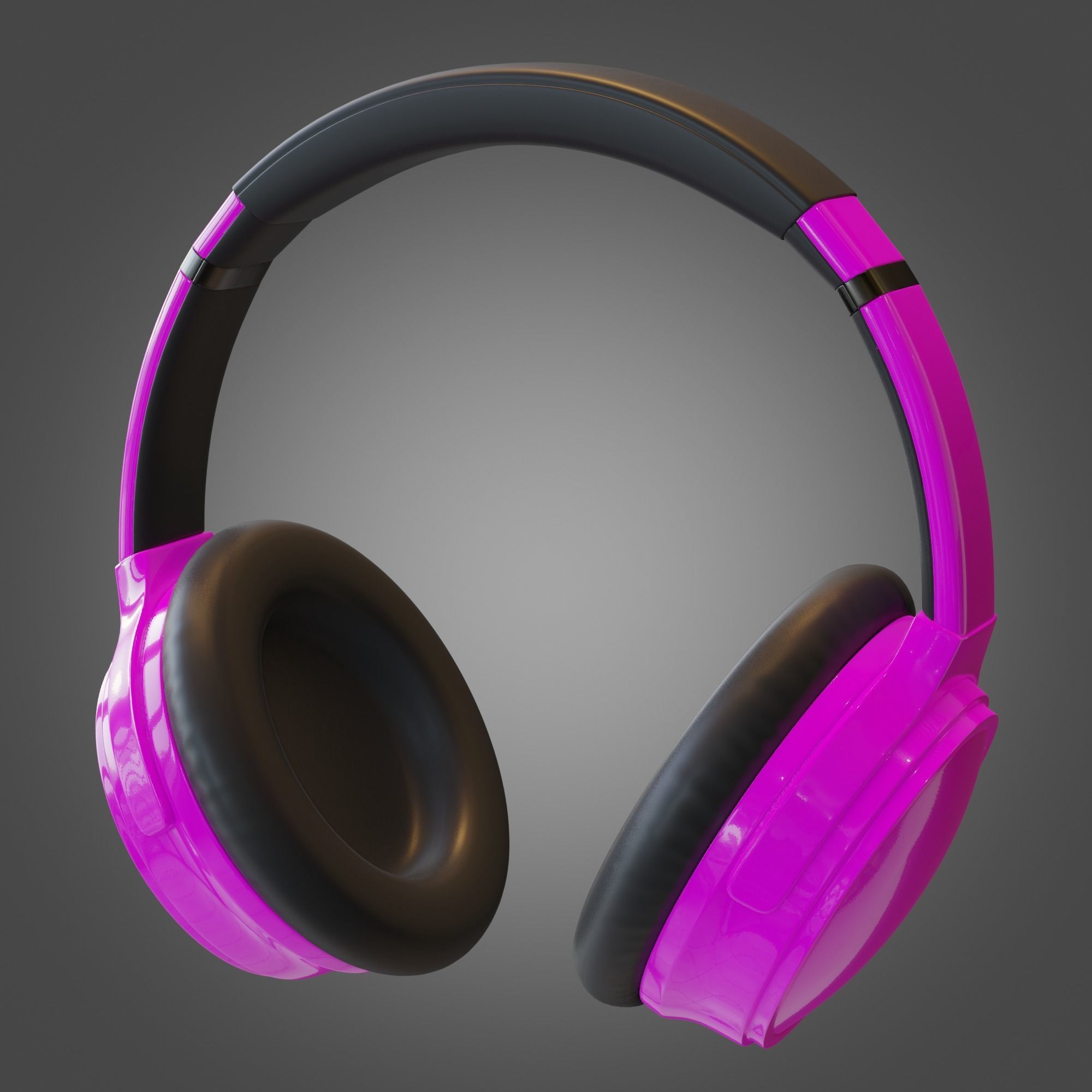 Headphone Purple Subdivision Ready for Film Low-poly 3D model_6
