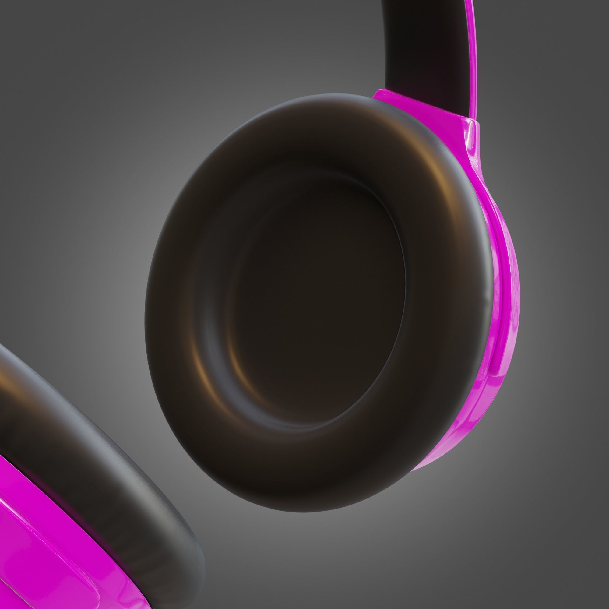 Headphone Purple Subdivision Ready for Film Low-poly 3D model_12