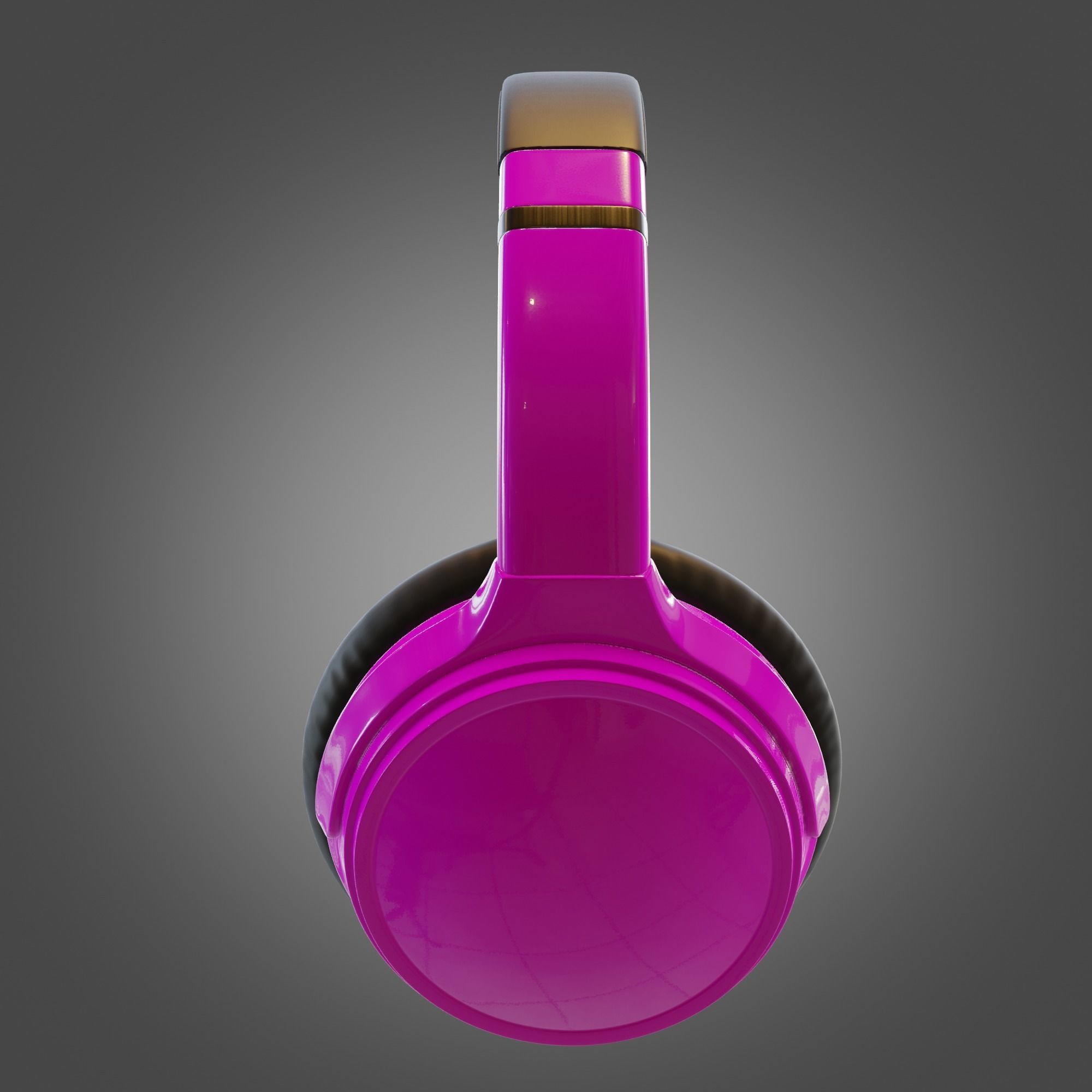 Headphone Purple Subdivision Ready for Film Low-poly 3D model_7