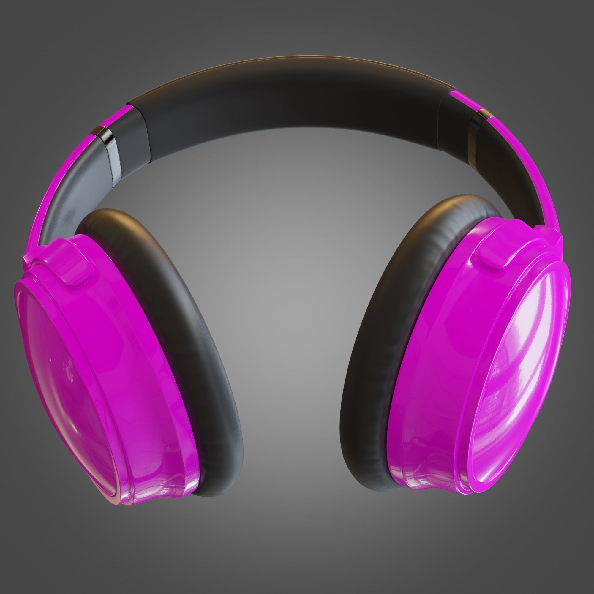 Headphone Purple Subdivision Ready for Film Low-poly 3D model_19