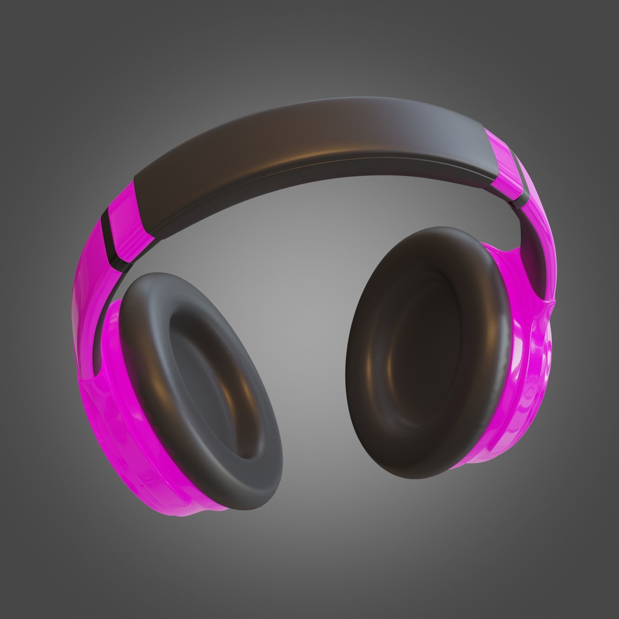 Headphone Purple Subdivision Ready for Film Low-poly 3D model_9