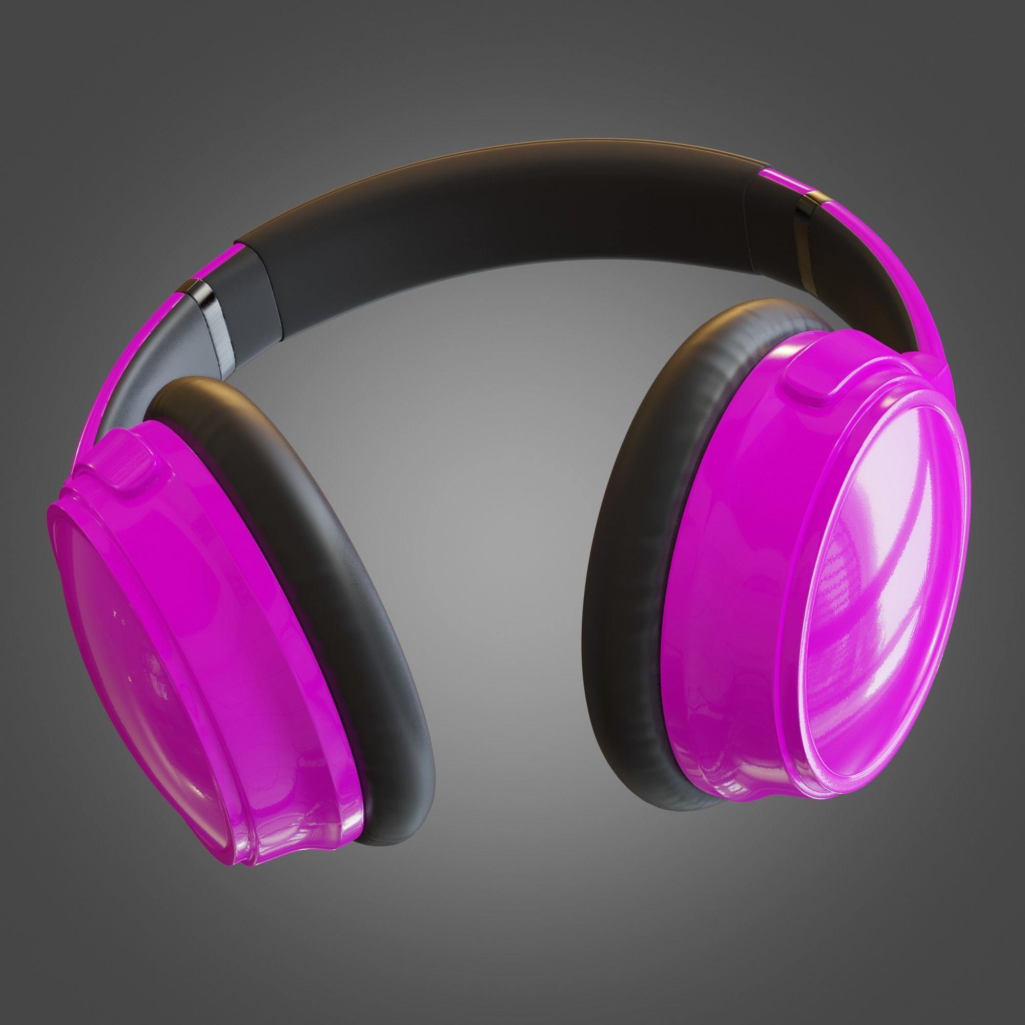 Headphone Purple Subdivision Ready for Film Low-poly 3D model_11