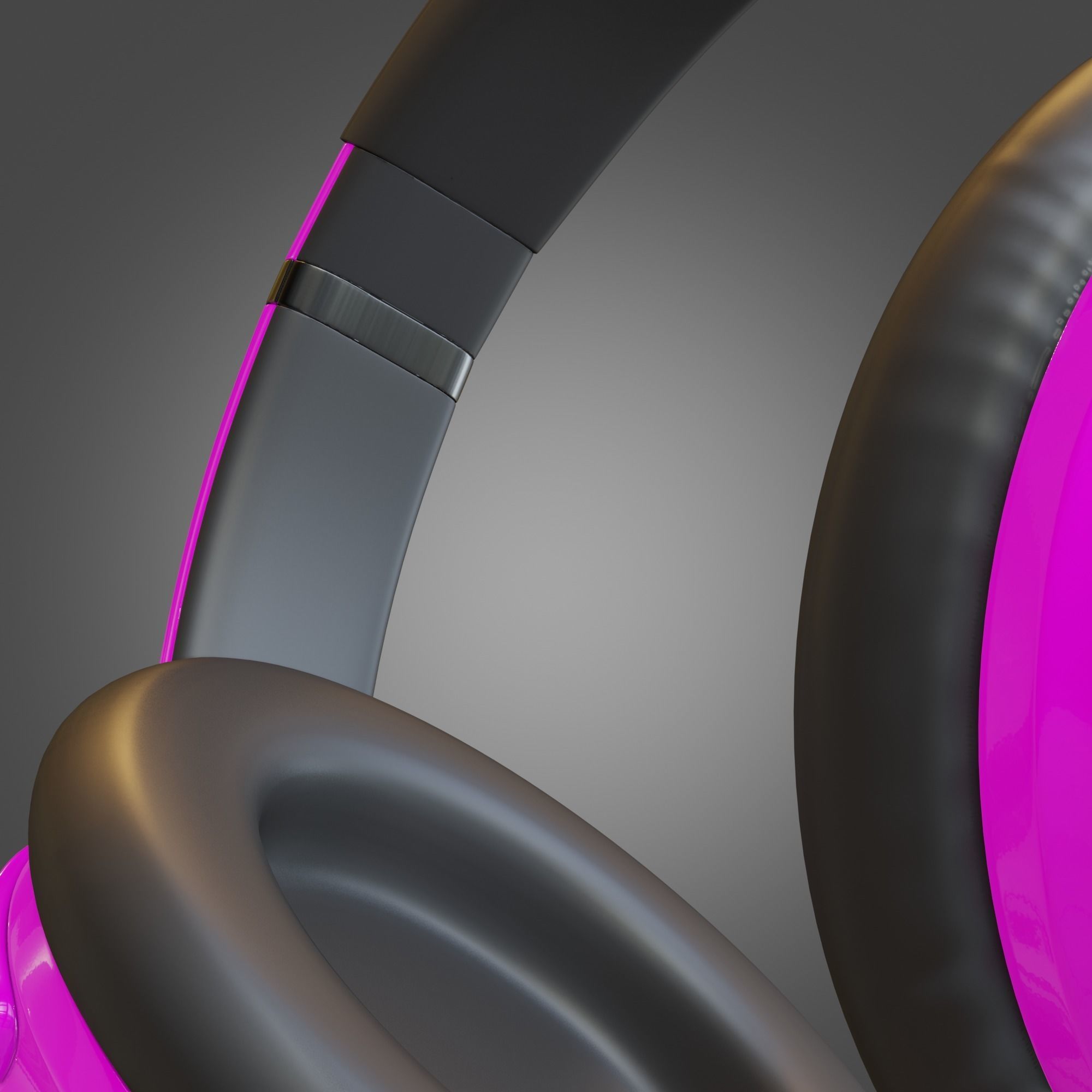 Headphone Purple Subdivision Ready for Film Low-poly 3D model_17