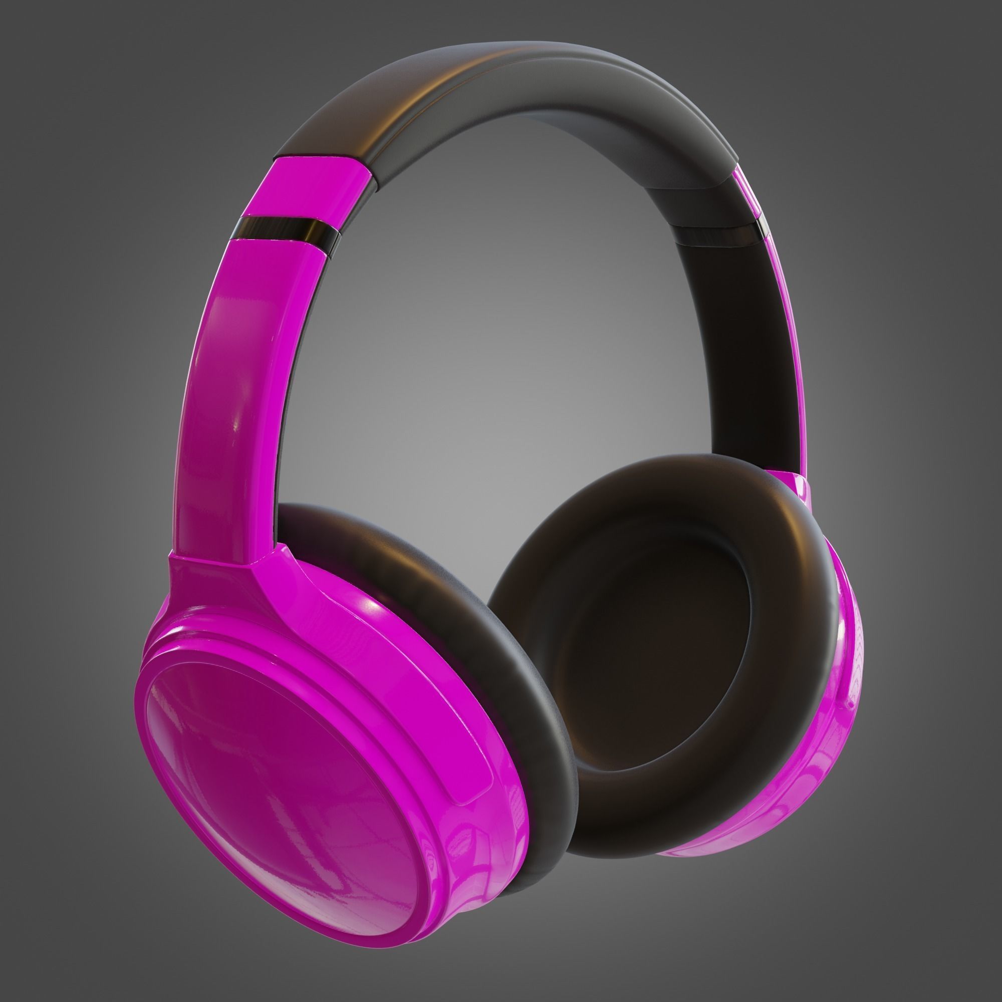 Headphone Purple Subdivision Ready for Film Low-poly 3D model_8