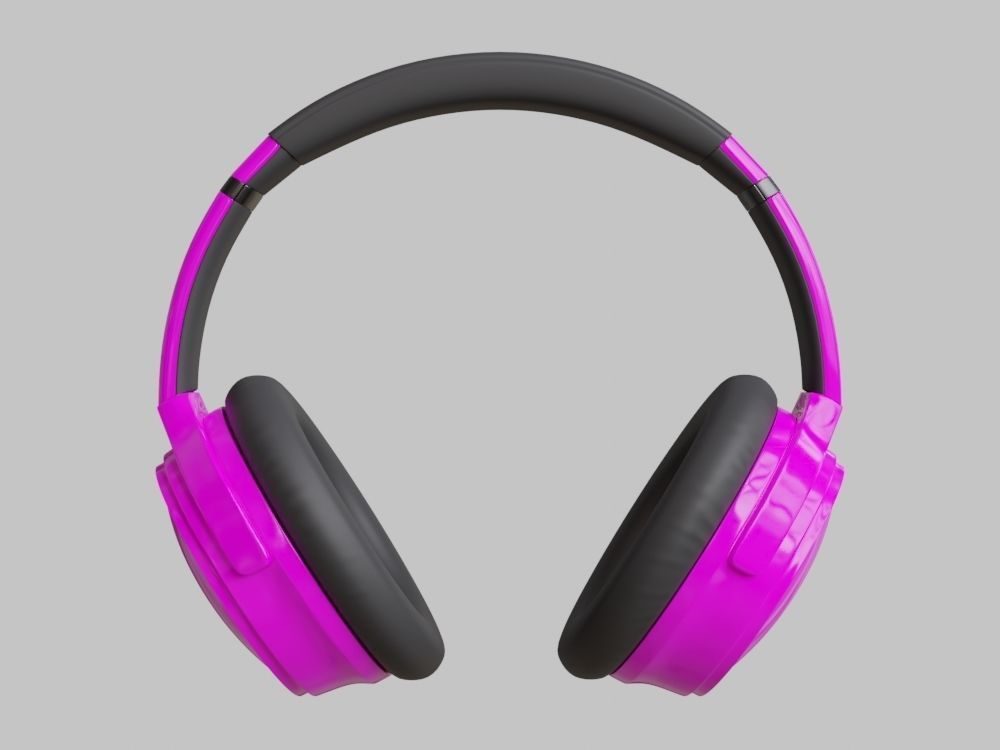 Headphone Purple Subdivision Ready for Film Low-poly 3D model_4