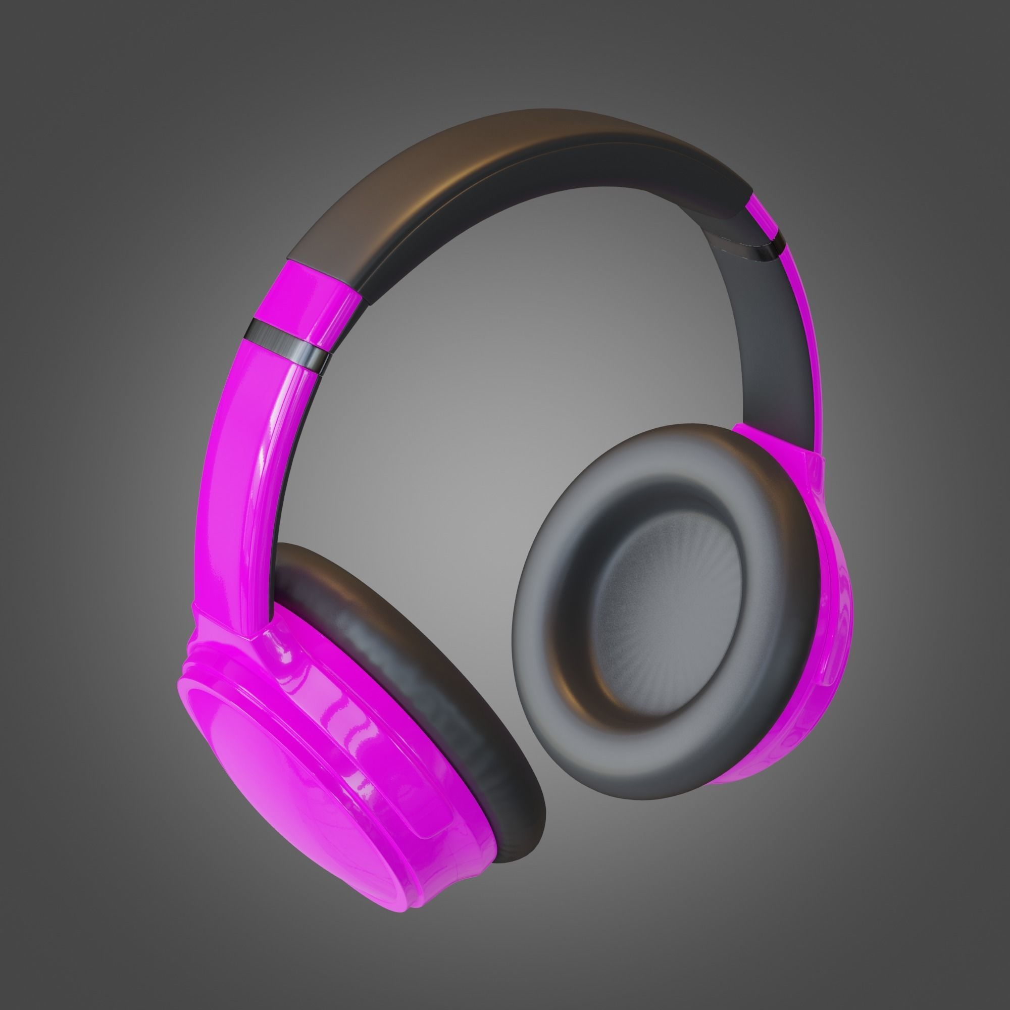 Headphone Purple Subdivision Ready for Film Low-poly 3D model_5