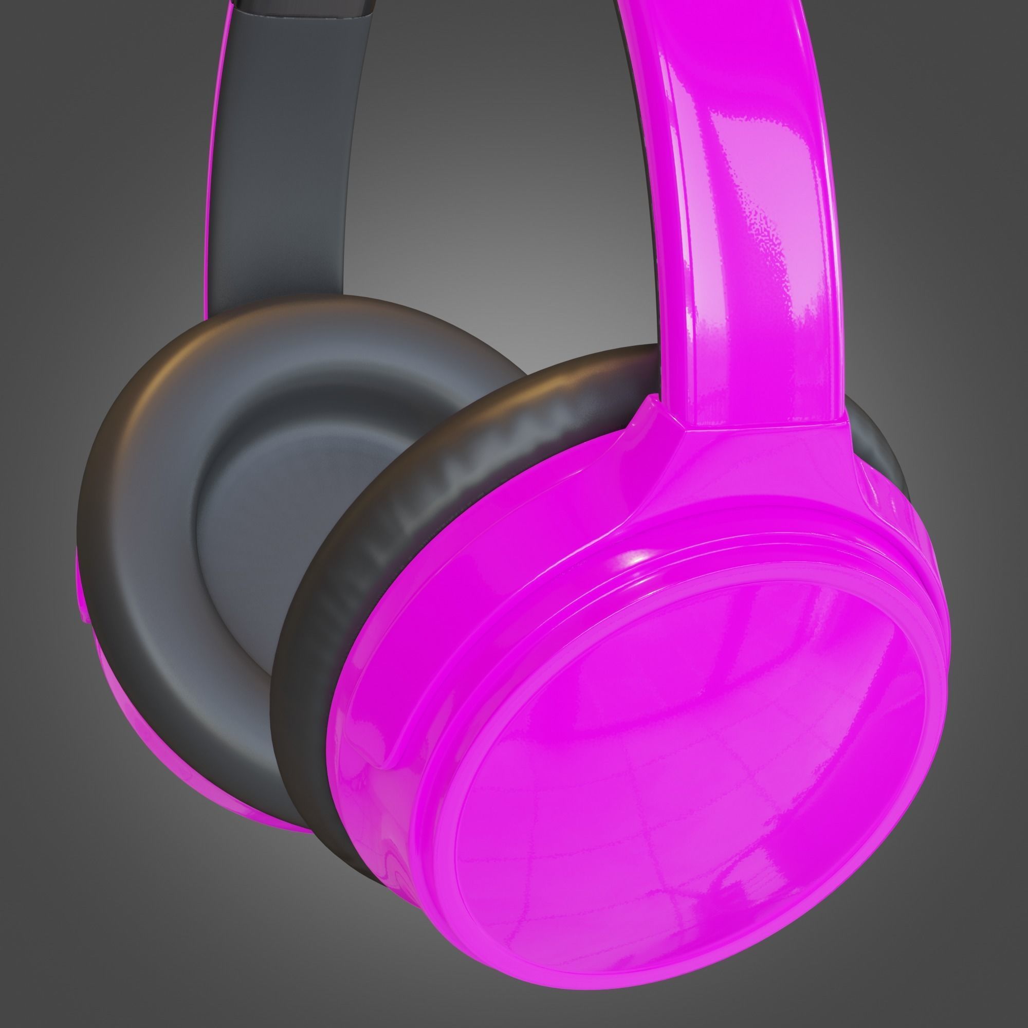 Headphone Purple Subdivision Ready for Film Low-poly 3D model_18