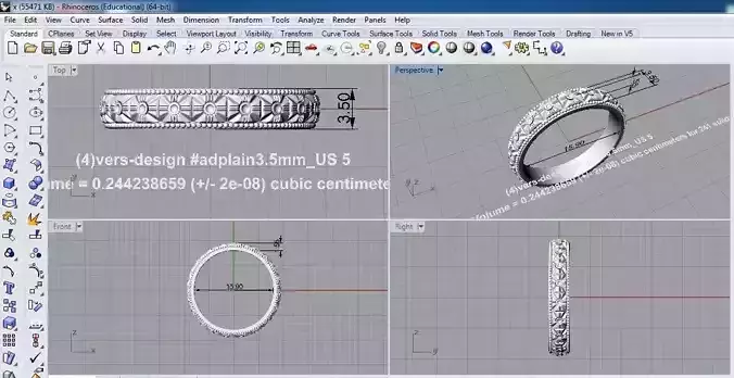 jewelry sterling silver wedding band with intricate design