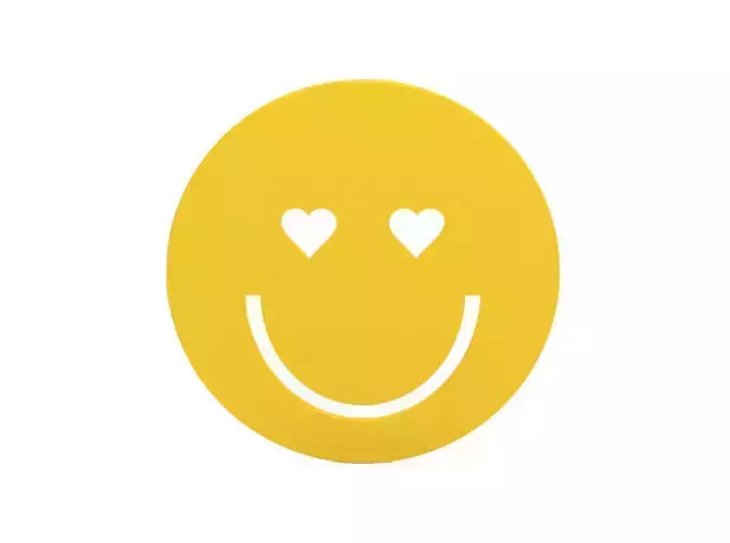 Bookmark smiley face with hearts