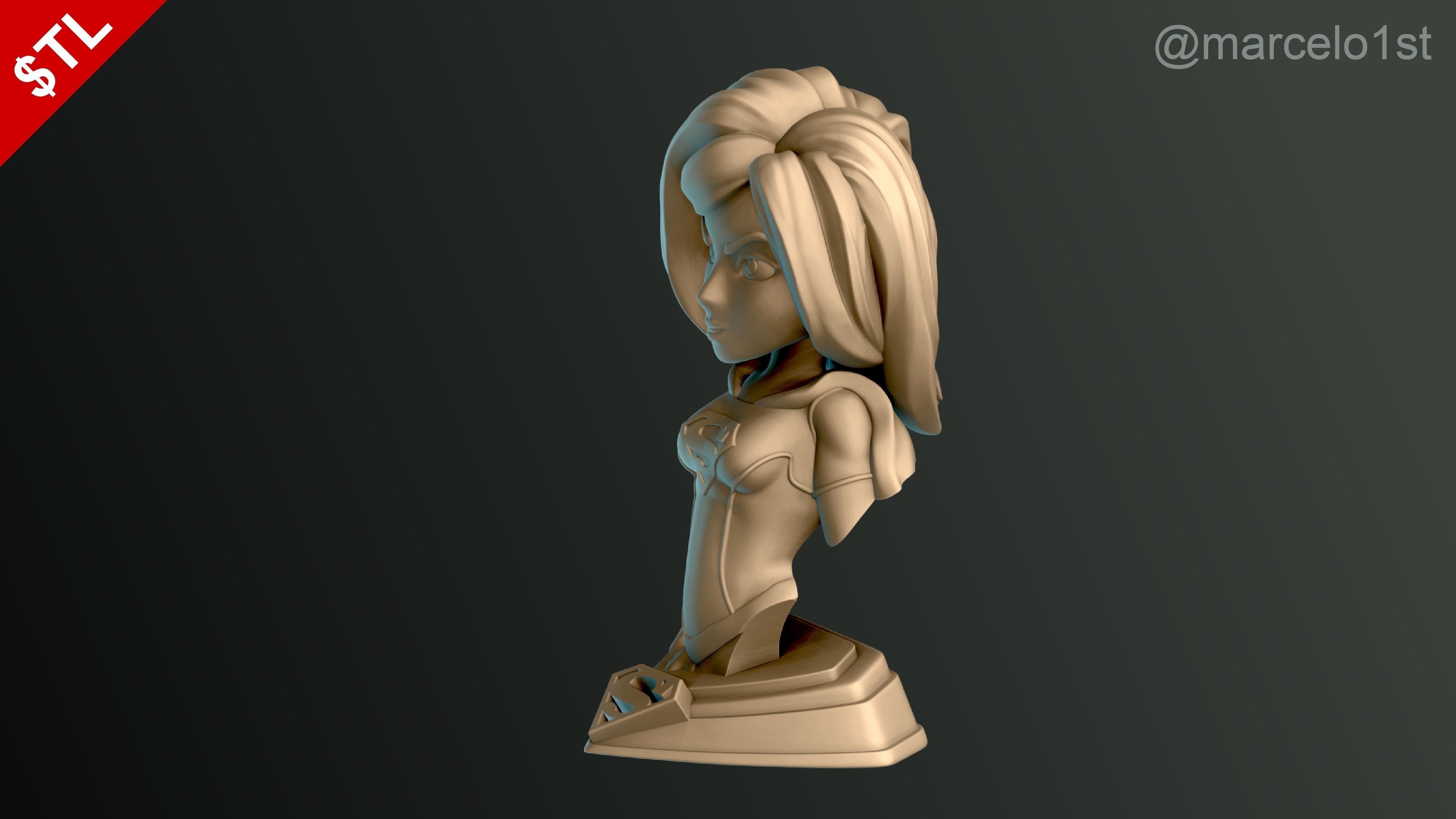 Supergirl Kara Zor-El Bust 3D print model_8