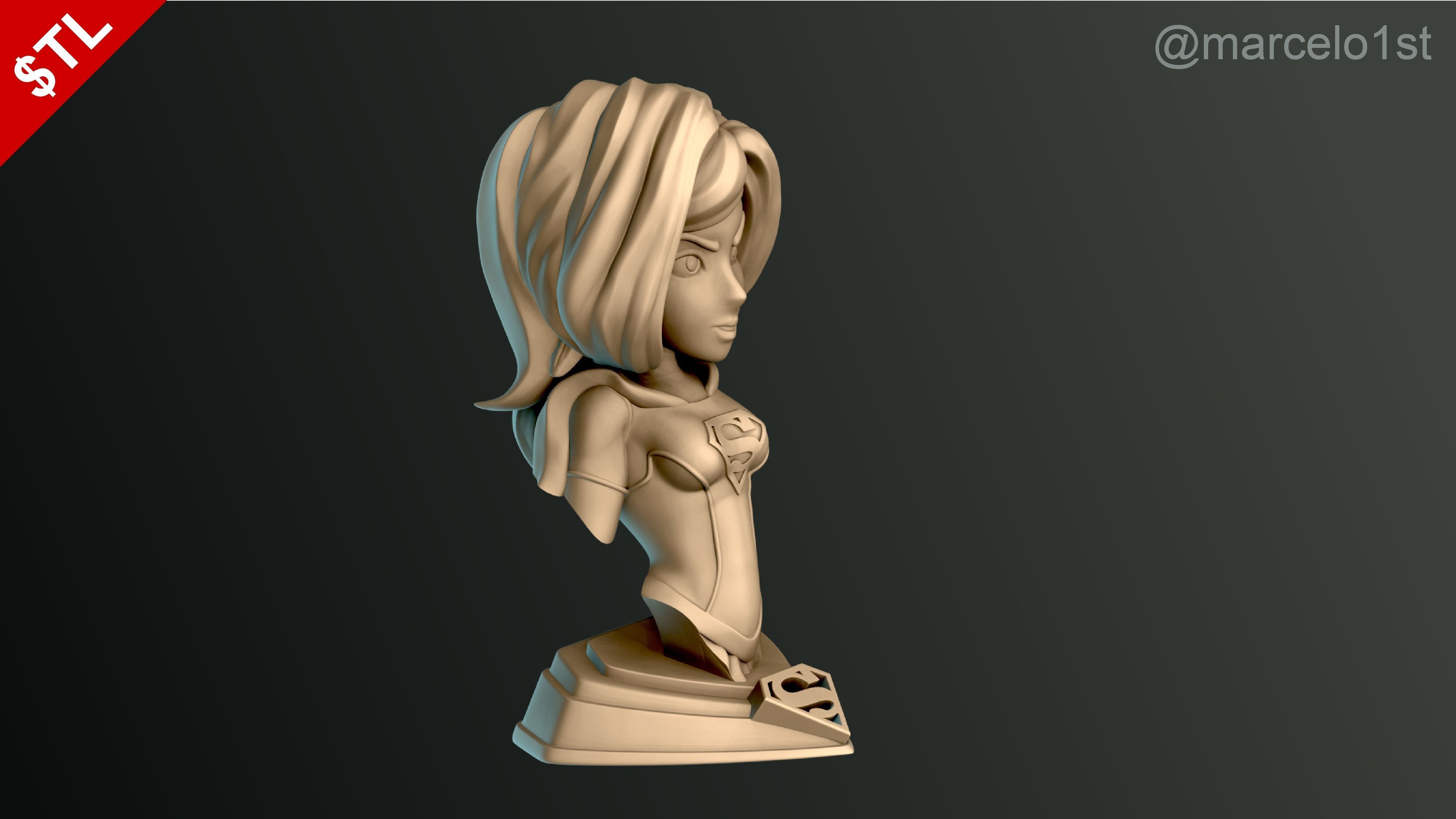 Supergirl Kara Zor-El Bust 3D print model_17