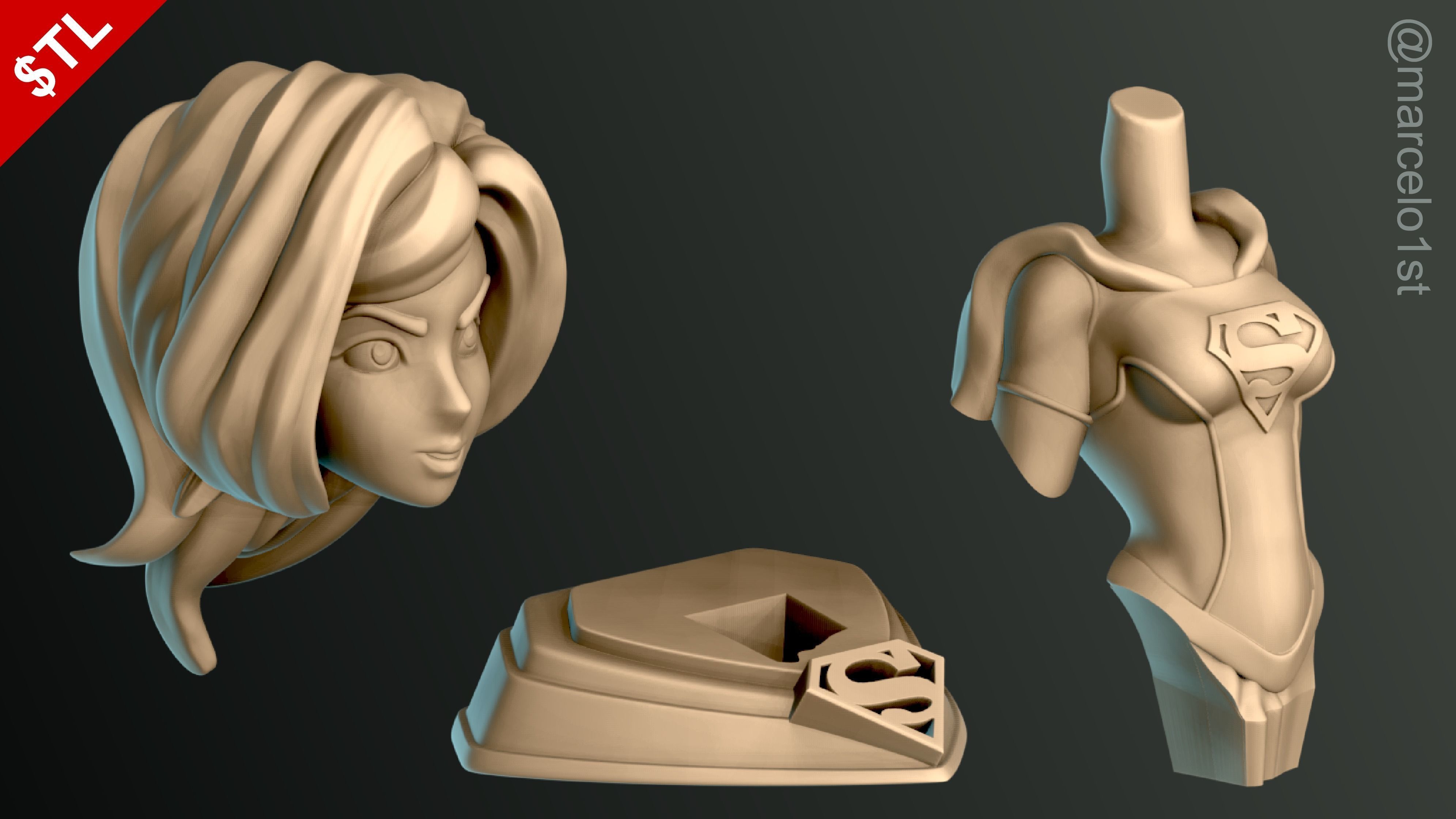 Supergirl Kara Zor-El Bust 3D print model_2