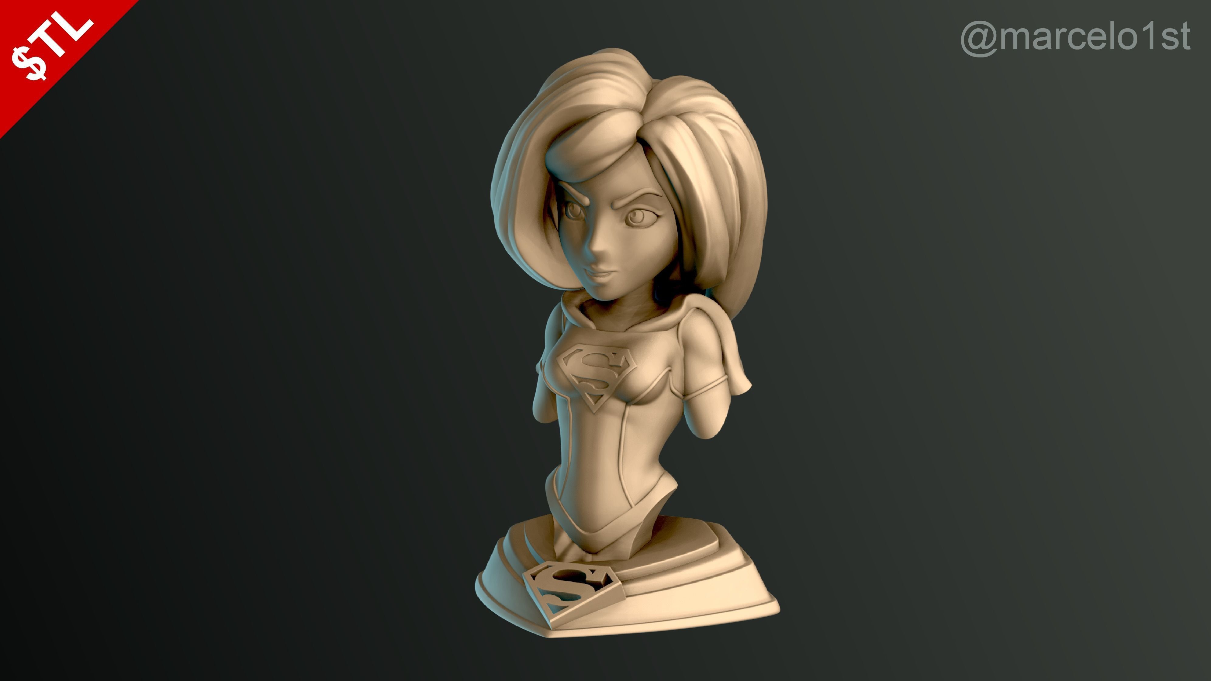 Supergirl Kara Zor-El Bust 3D print model_6