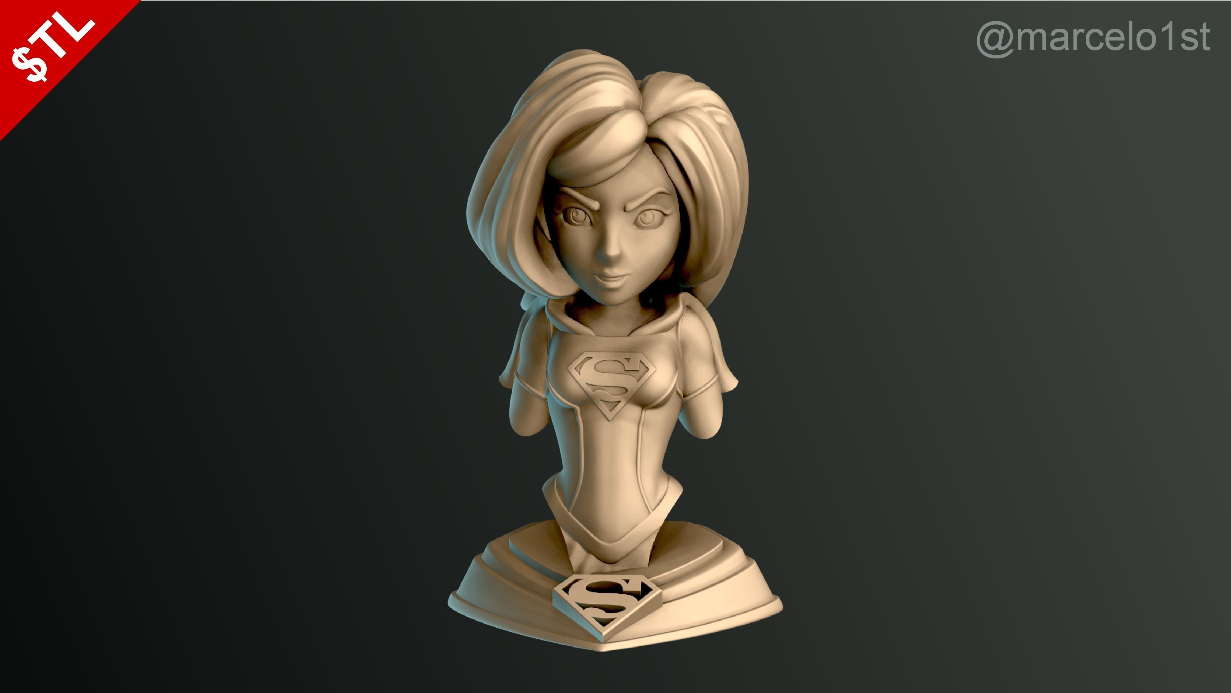 Supergirl Kara Zor-El Bust 3D print model_22