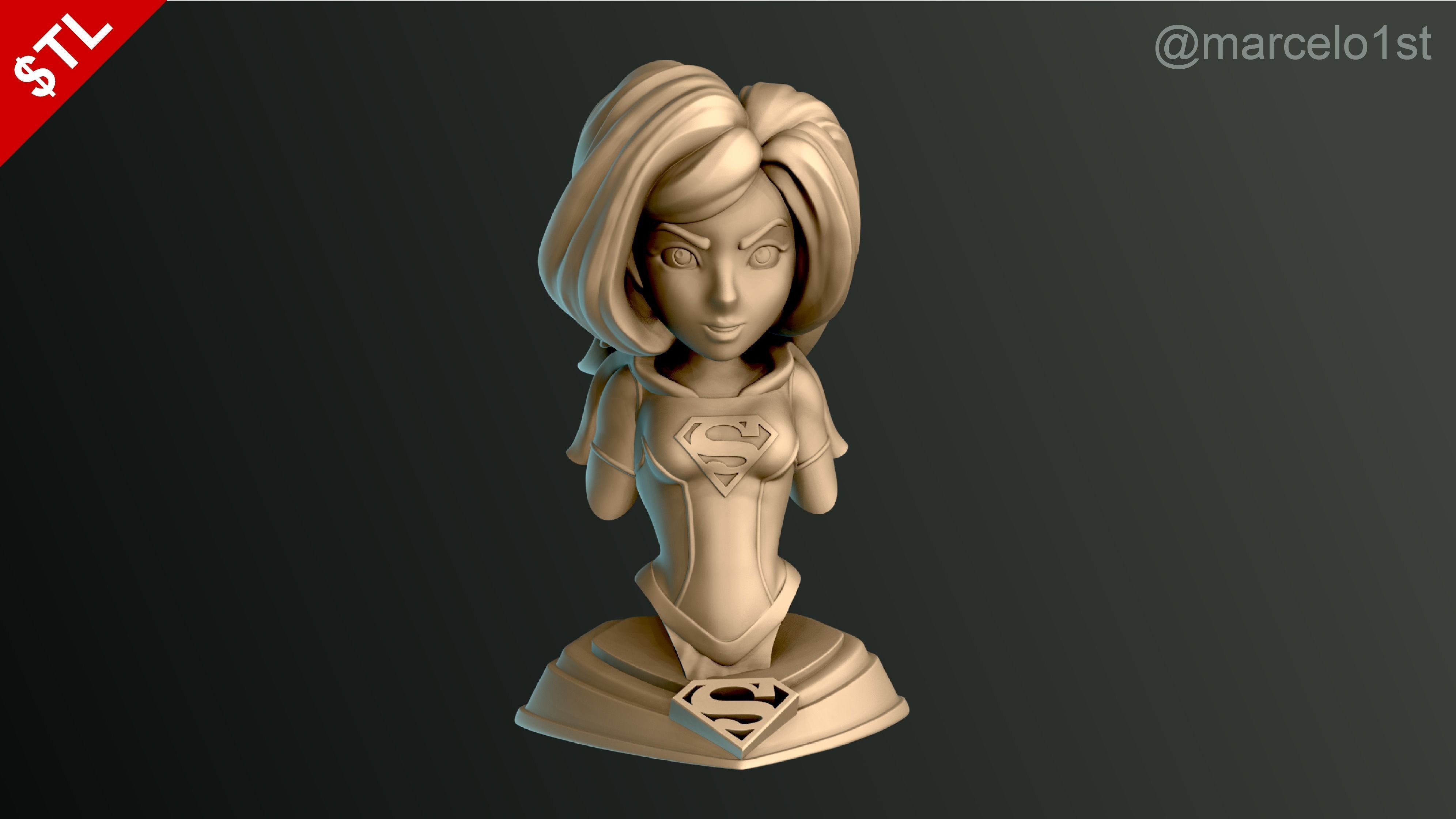 Supergirl Kara Zor-El Bust 3D print model_20