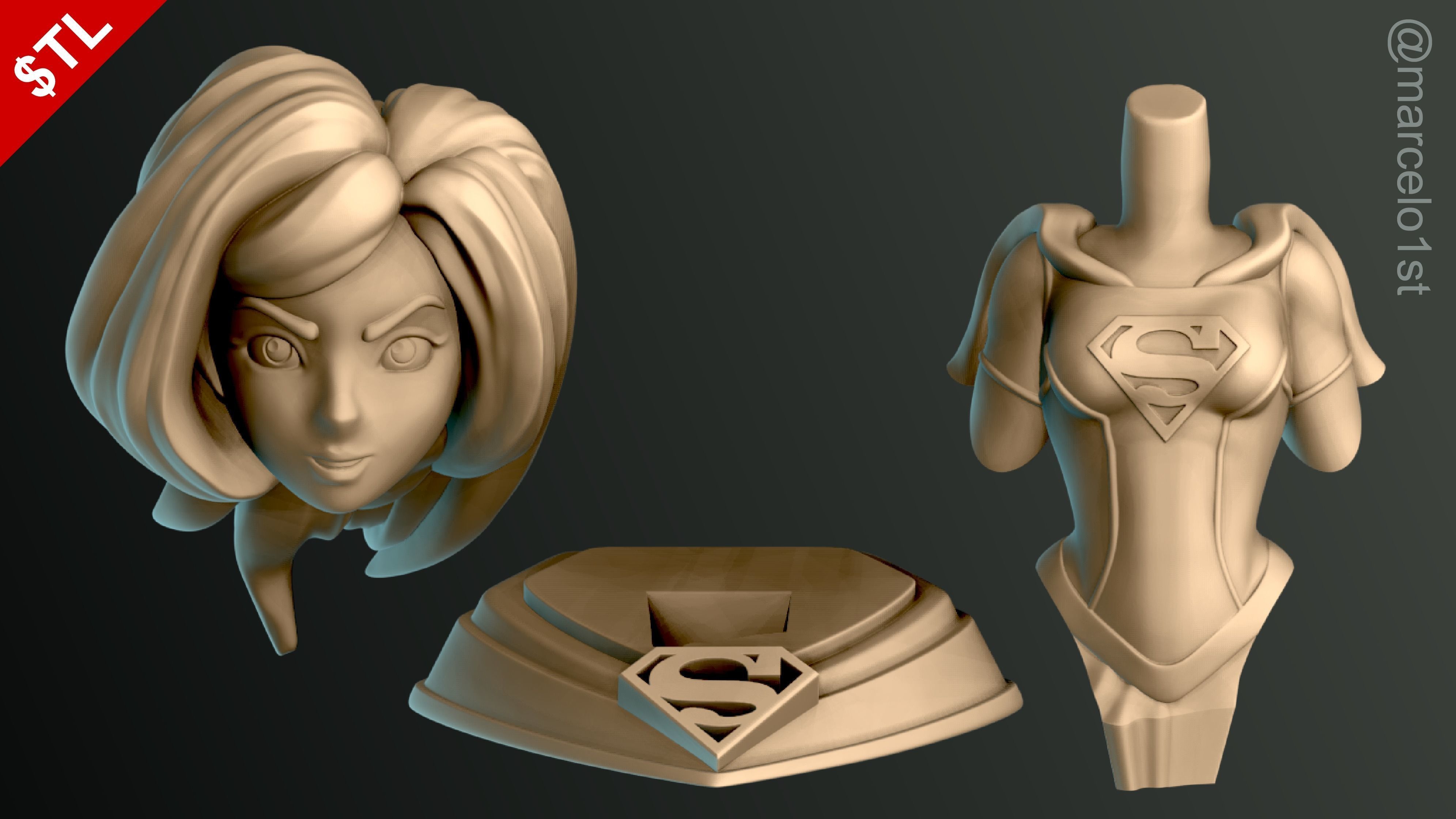 Supergirl Kara Zor-El Bust 3D print model_1