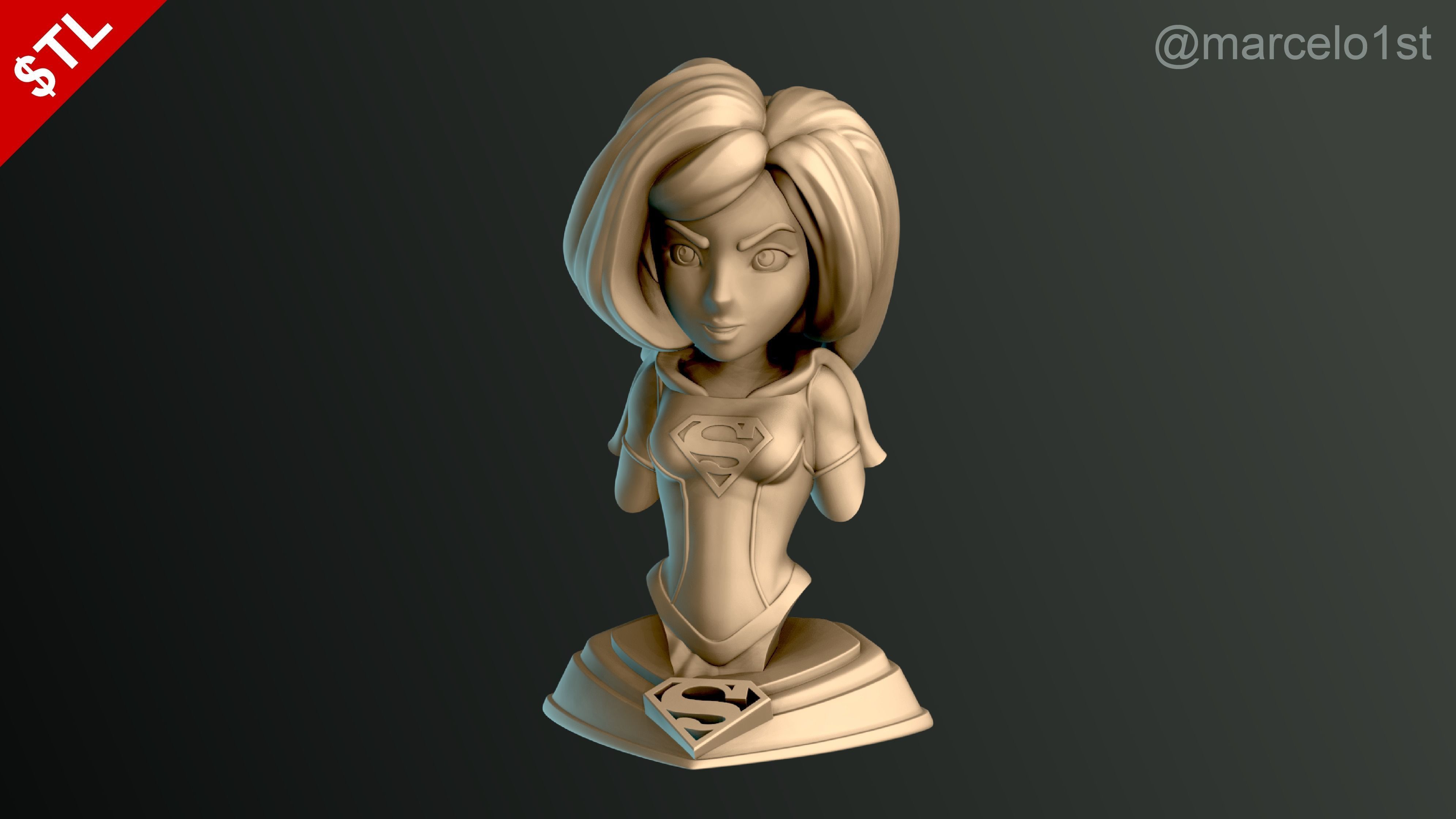 Supergirl Kara Zor-El Bust 3D print model_5