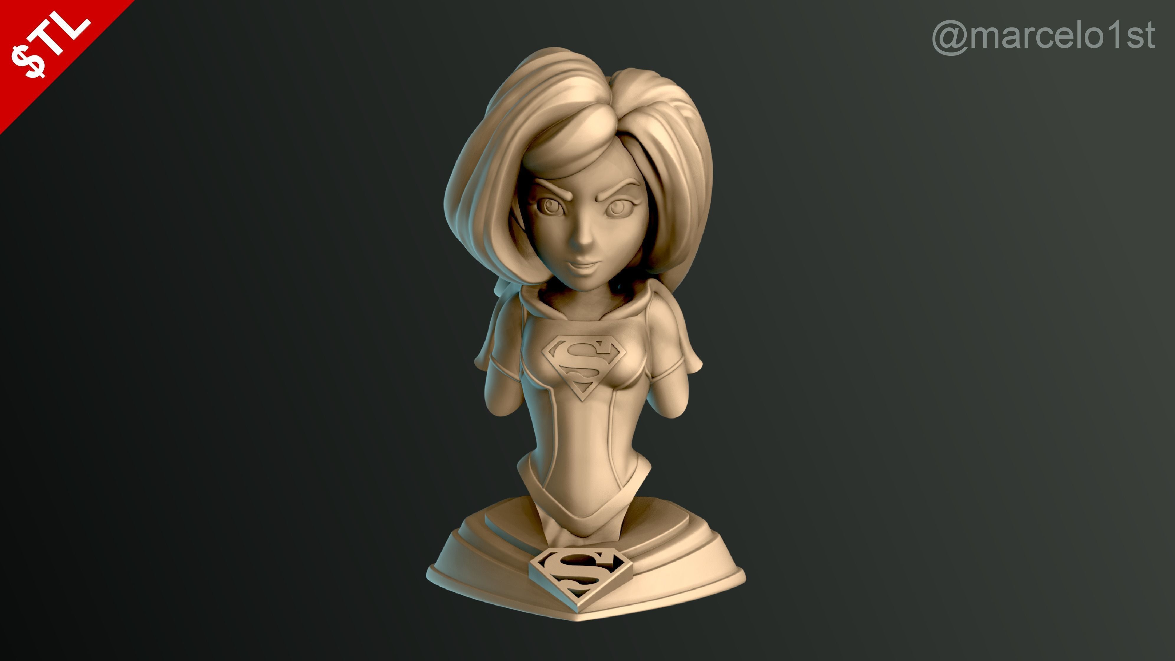 Supergirl Kara Zor-El Bust 3D print model_4