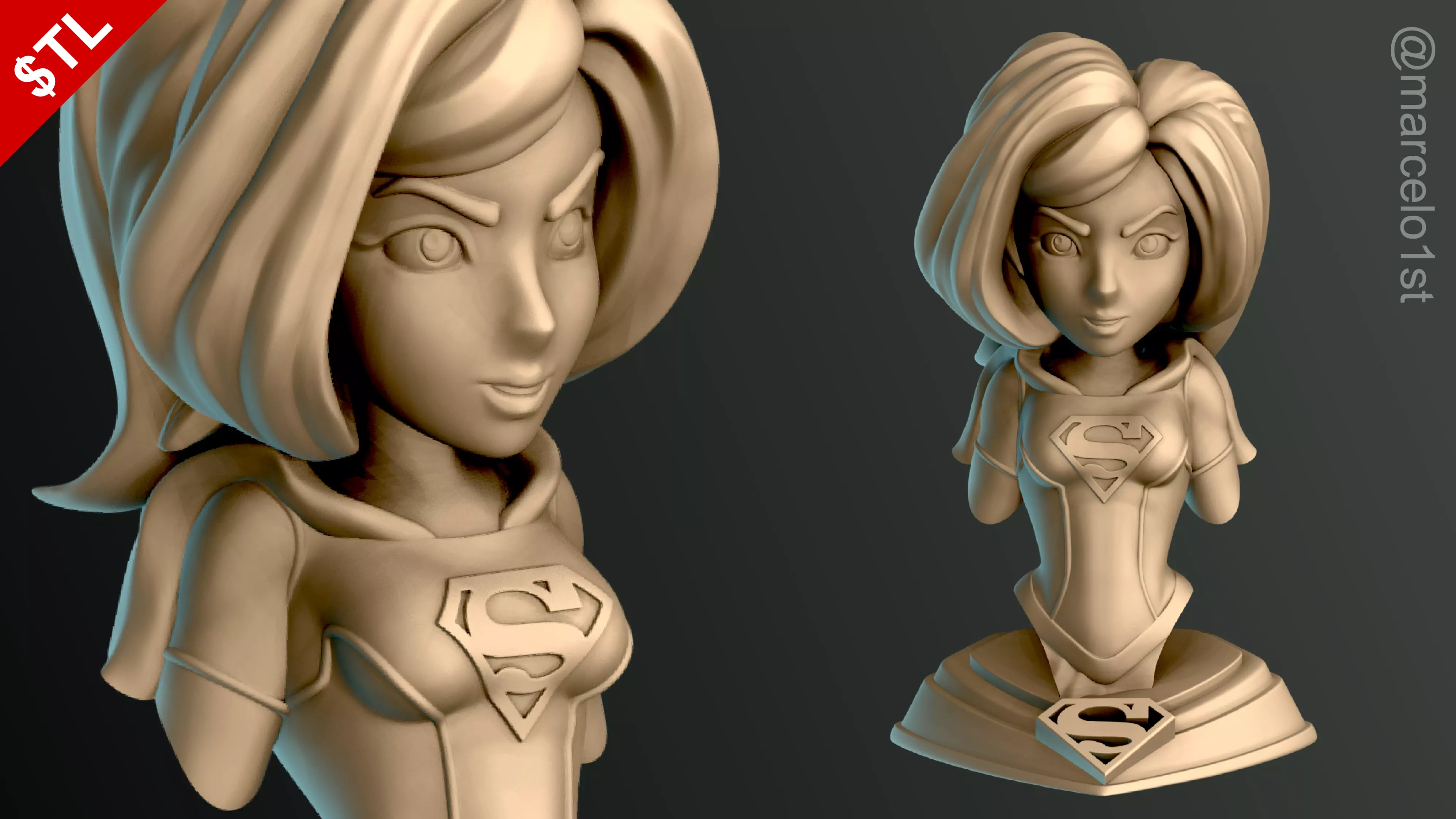 Supergirl Kara Zor-El Bust 3D print model_0