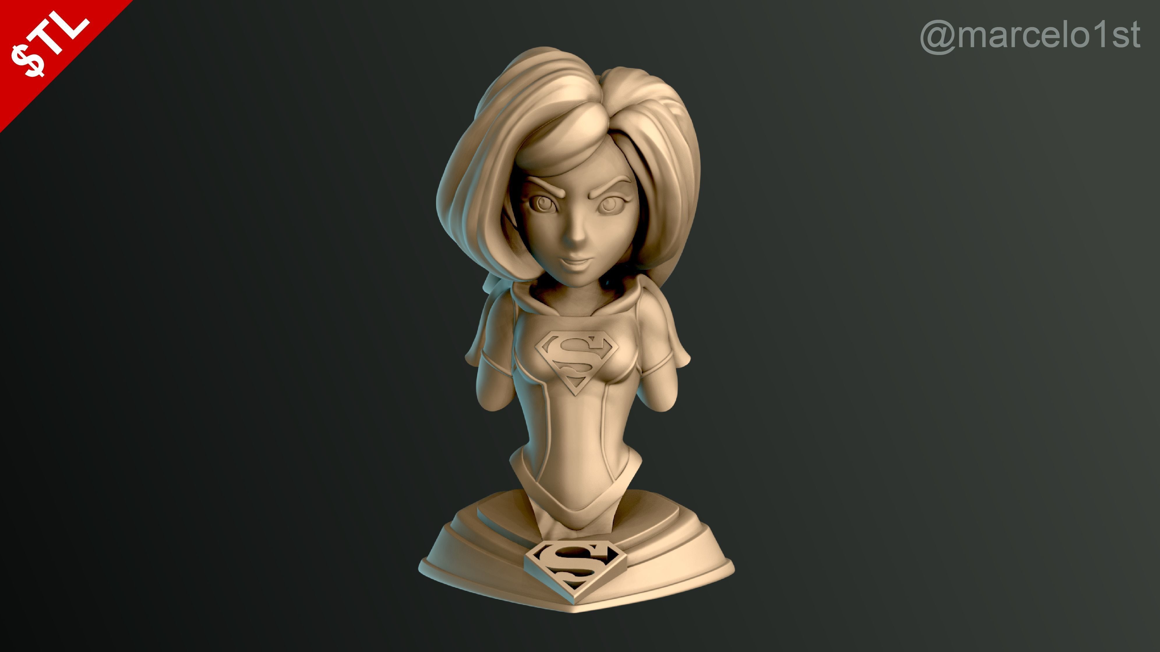 Supergirl Kara Zor-El Bust 3D print model_21