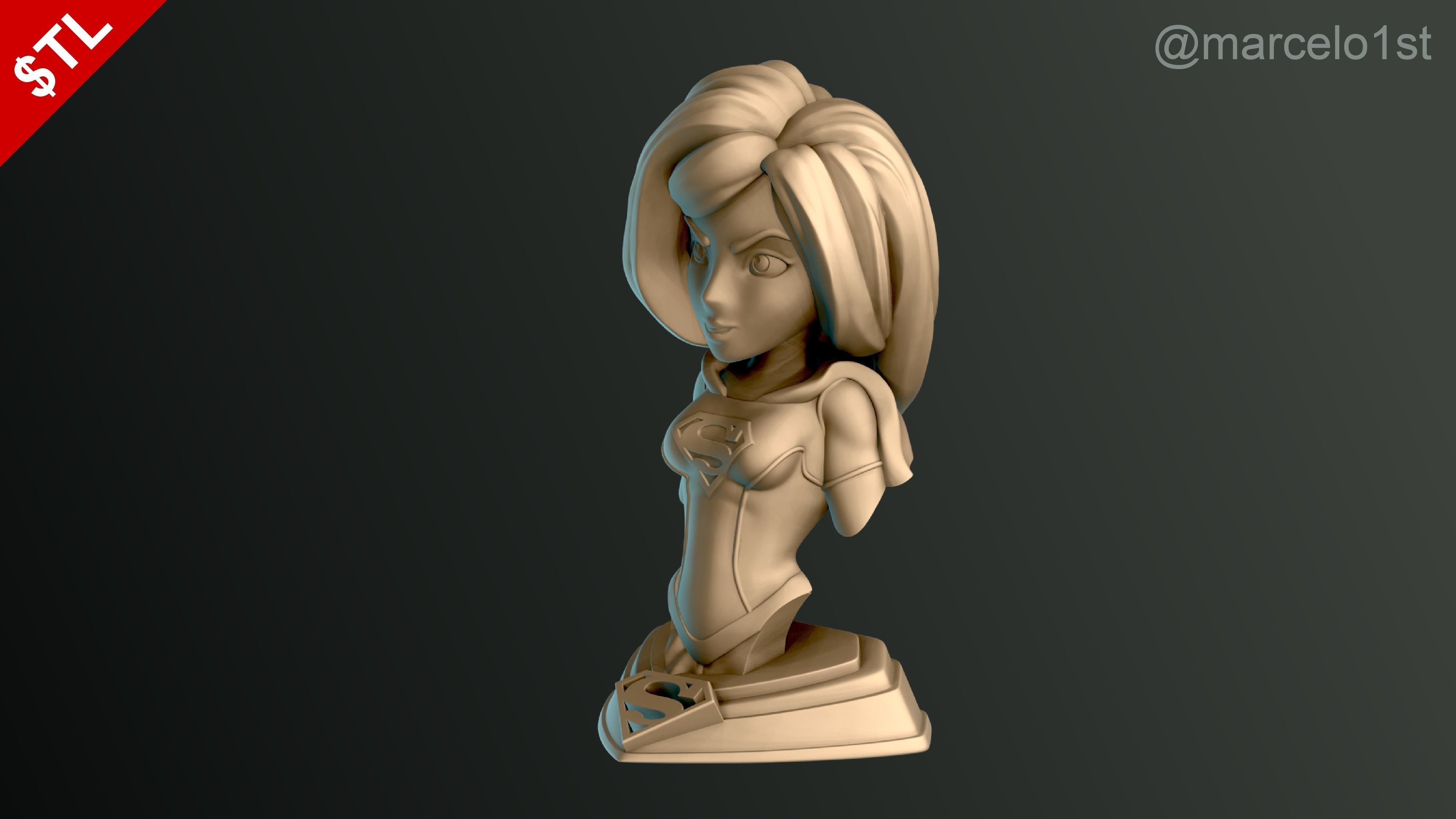 Supergirl Kara Zor-El Bust 3D print model_7
